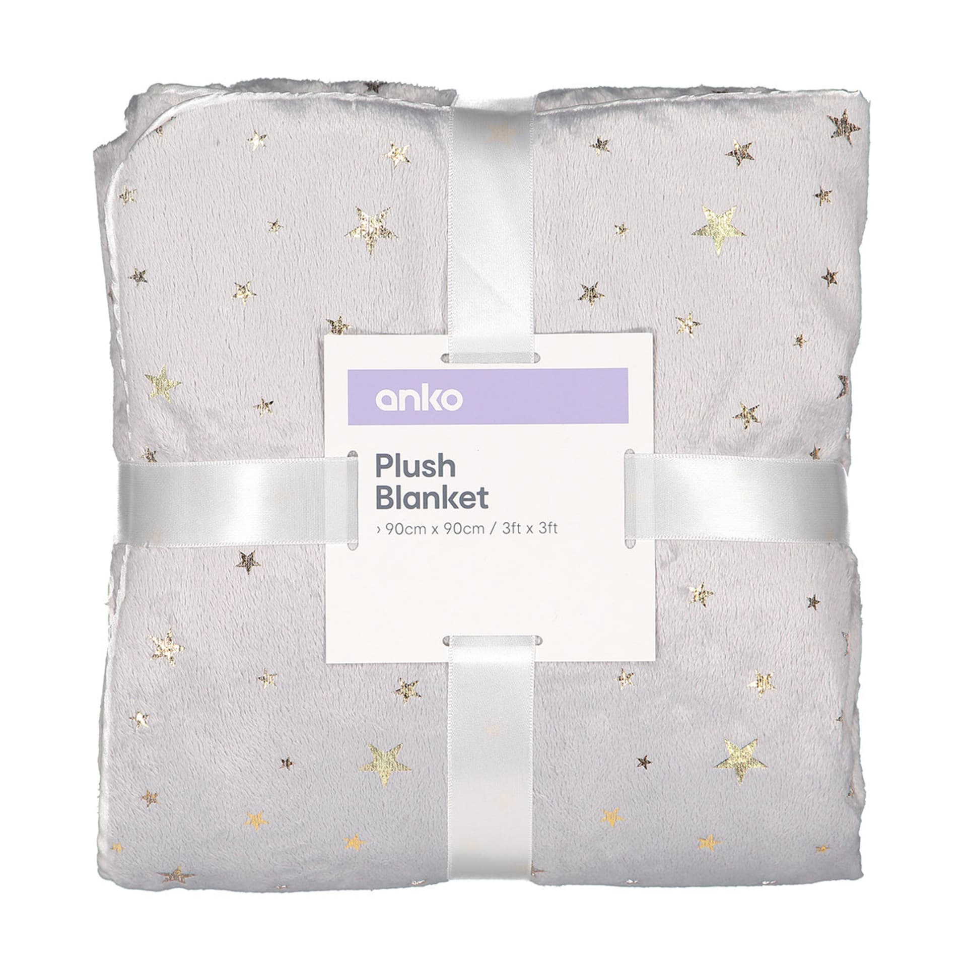 Plush Blanket Grey Stars Kmart