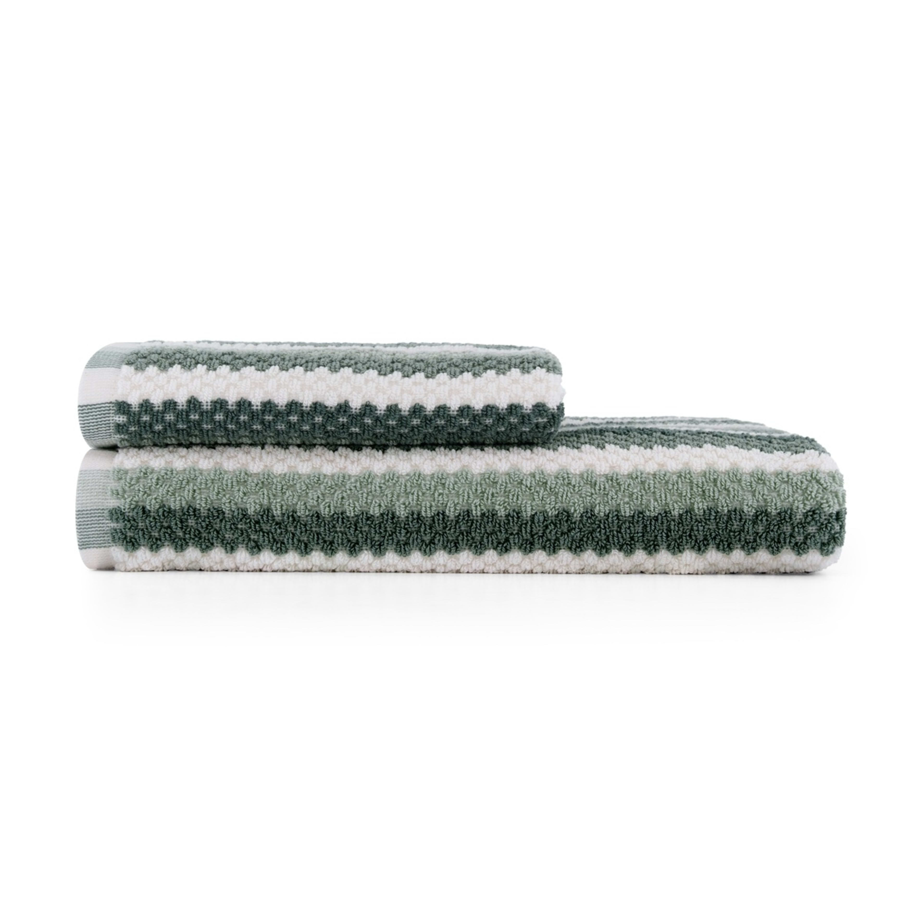 6 Multi Stripe Cotton Bath Towel - Teal, 6 of 6