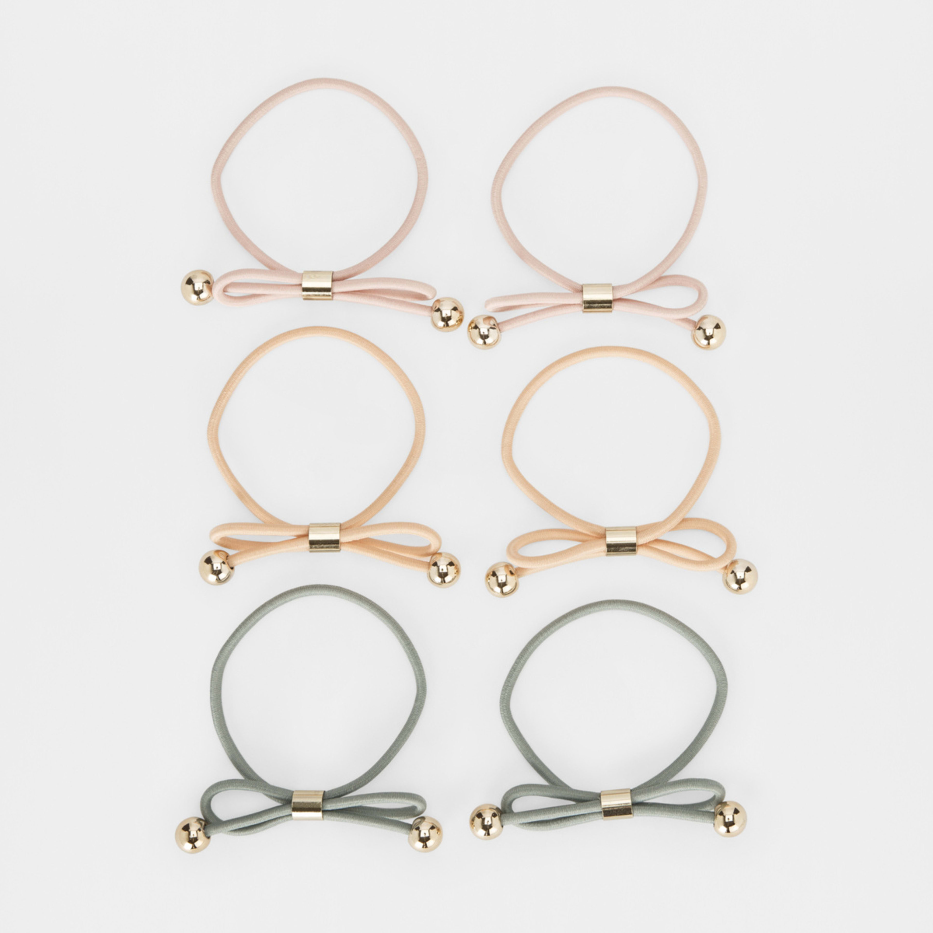 1 6 Pack Bow Bobble Hair Ties