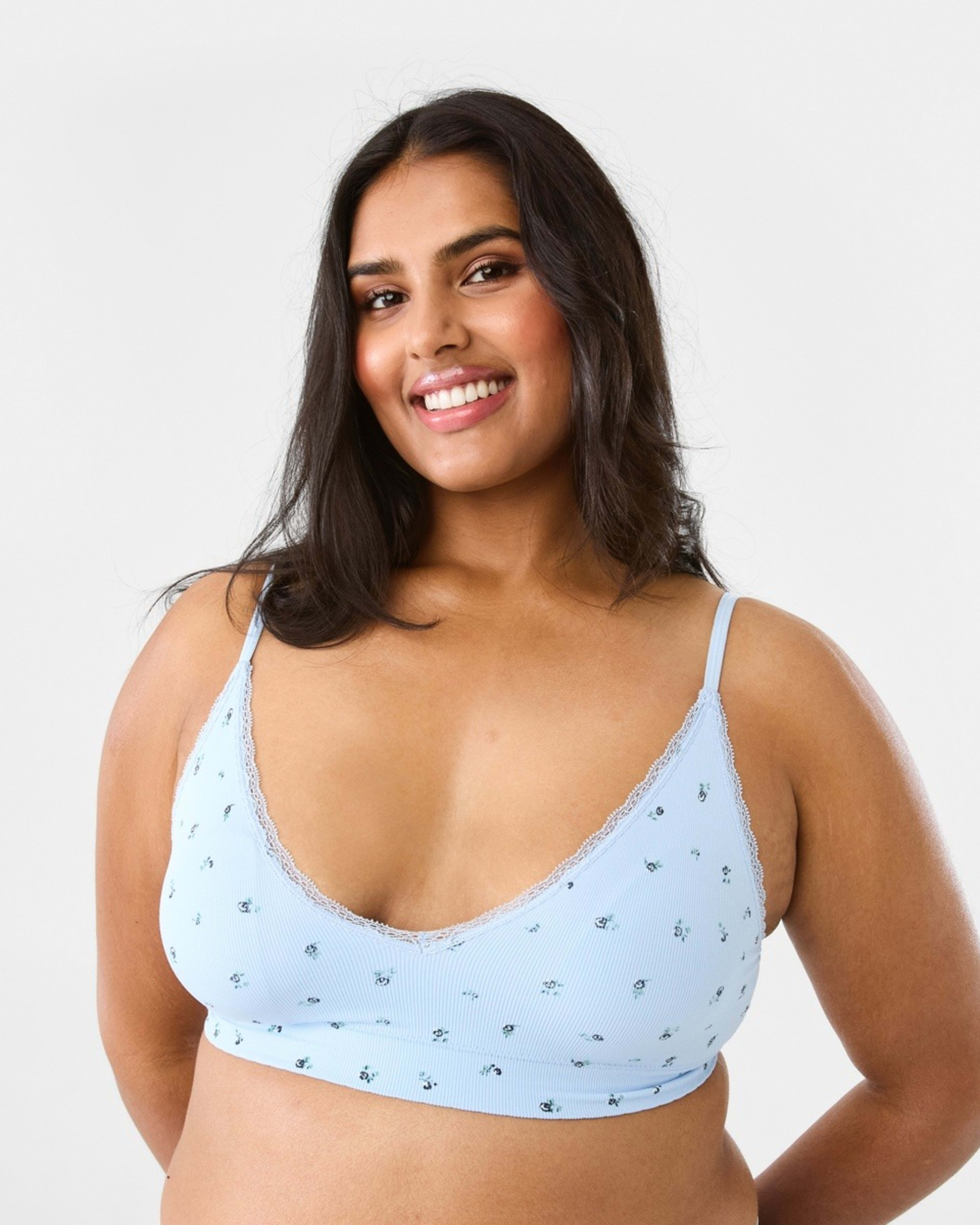 6 2 Pack Seamfree Rib Bralette Sm Ditsy D, 6 of 10