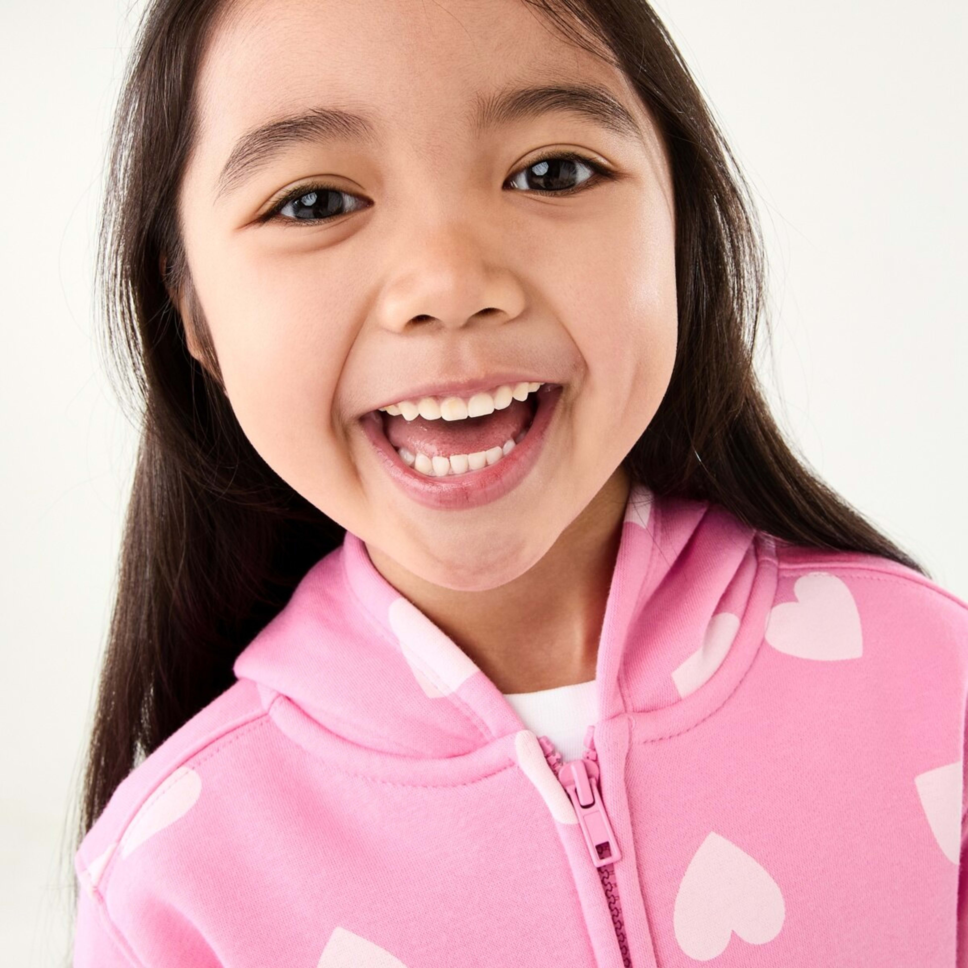3 Zip Through Hoodie Heart Alot Aurora Pink, 3 of 10