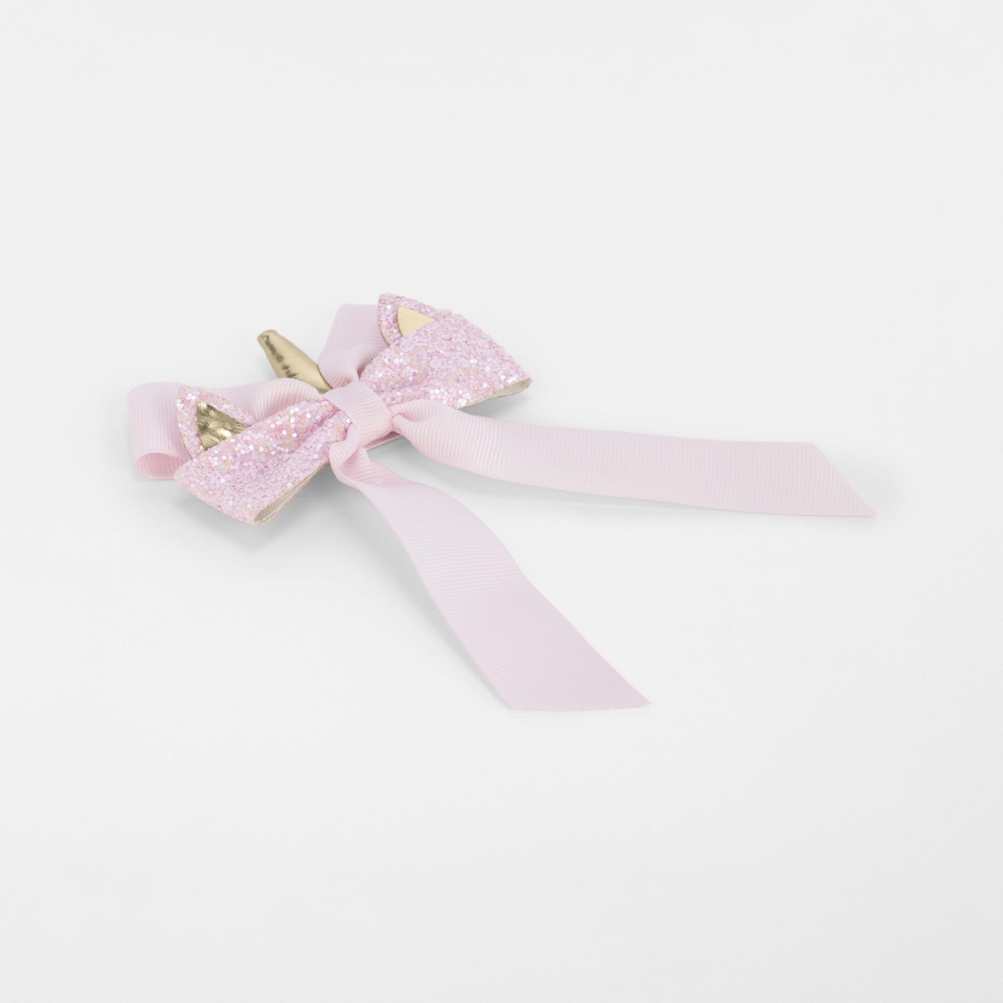 2 Pink Unicorn Bow Hair Clip, 2 of 3