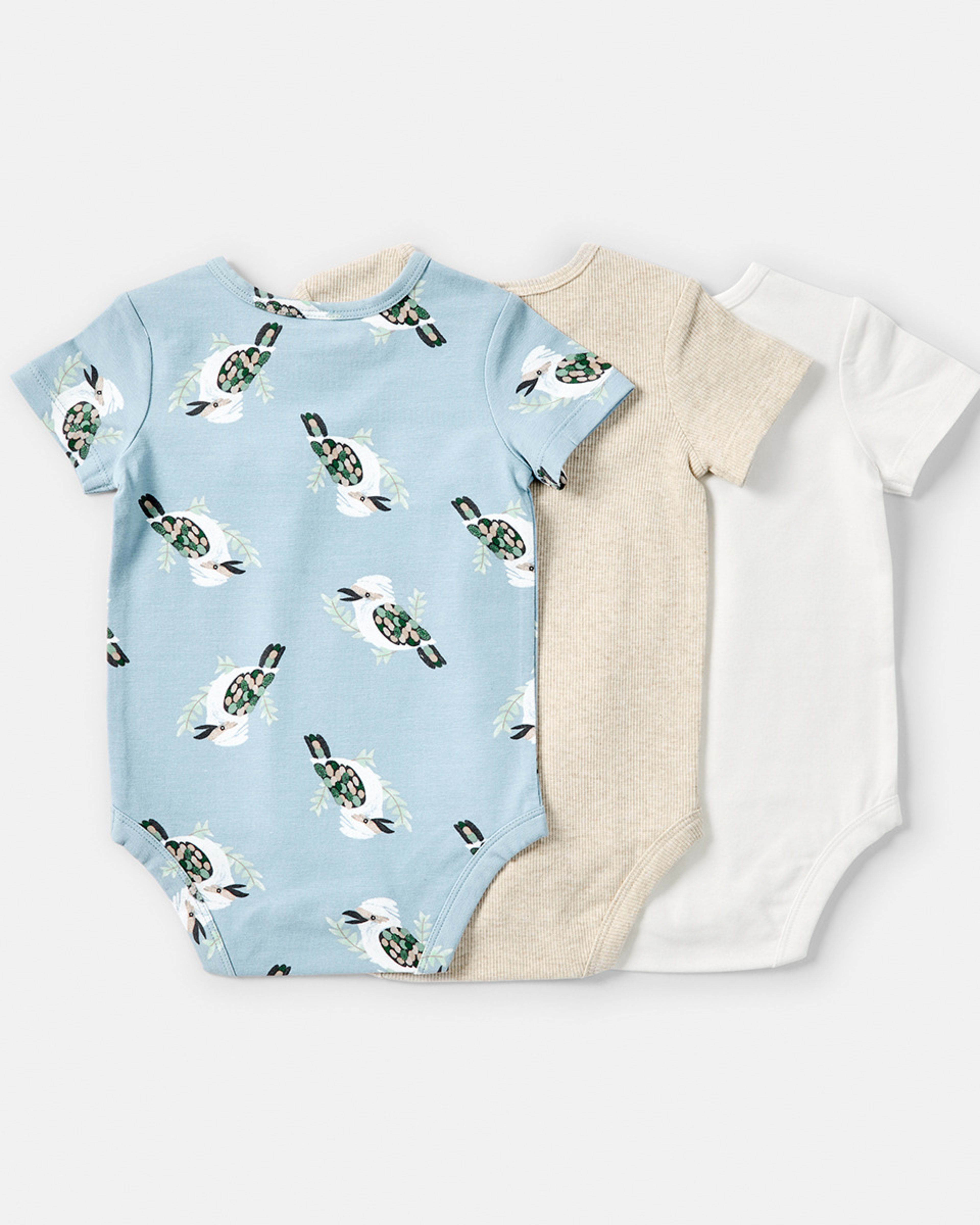 2 3 Pack Short Sleeve Bodysuits Kookaburra, 2 of 8