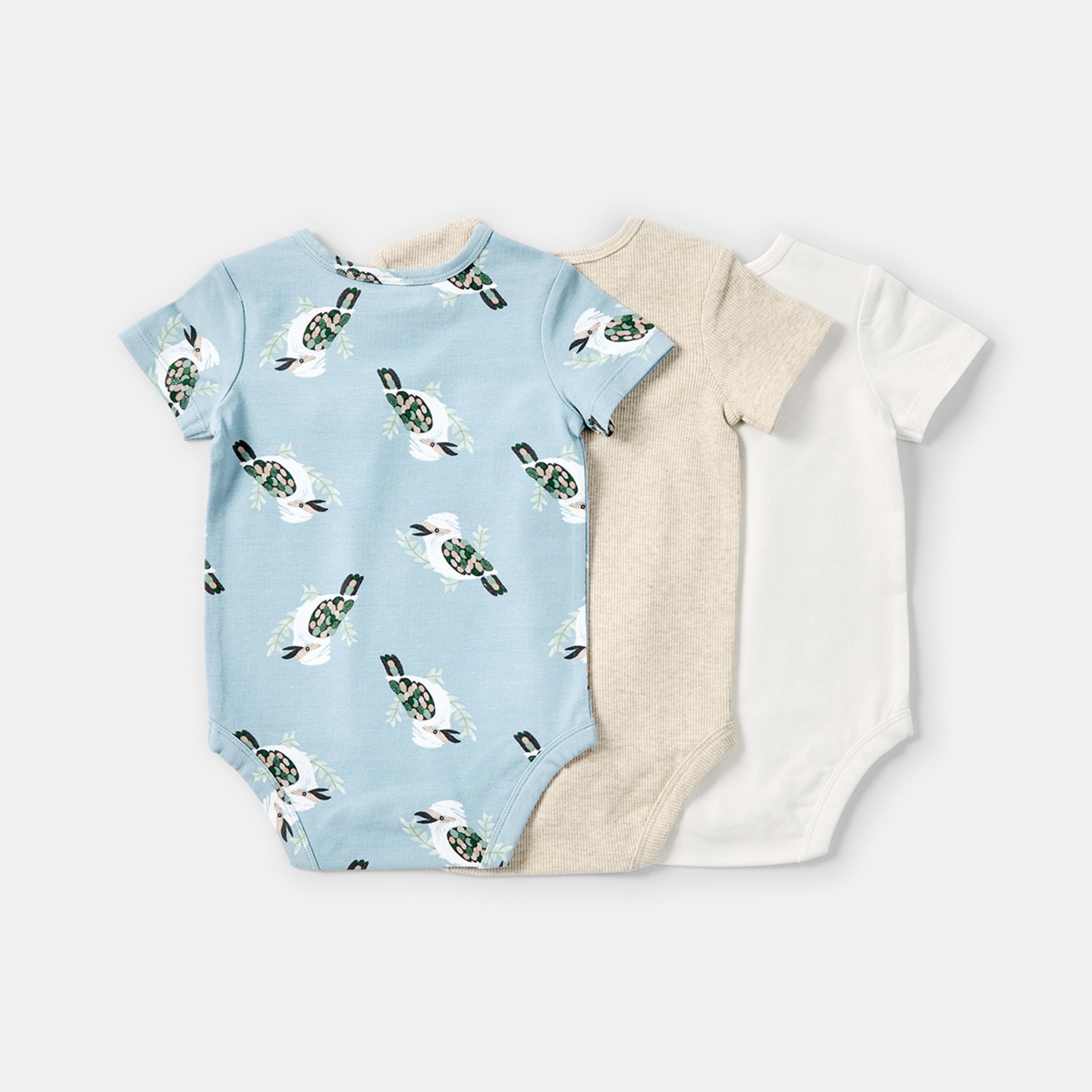 2 3 Pack Short Sleeve Bodysuits Kookaburra, 2 of 8