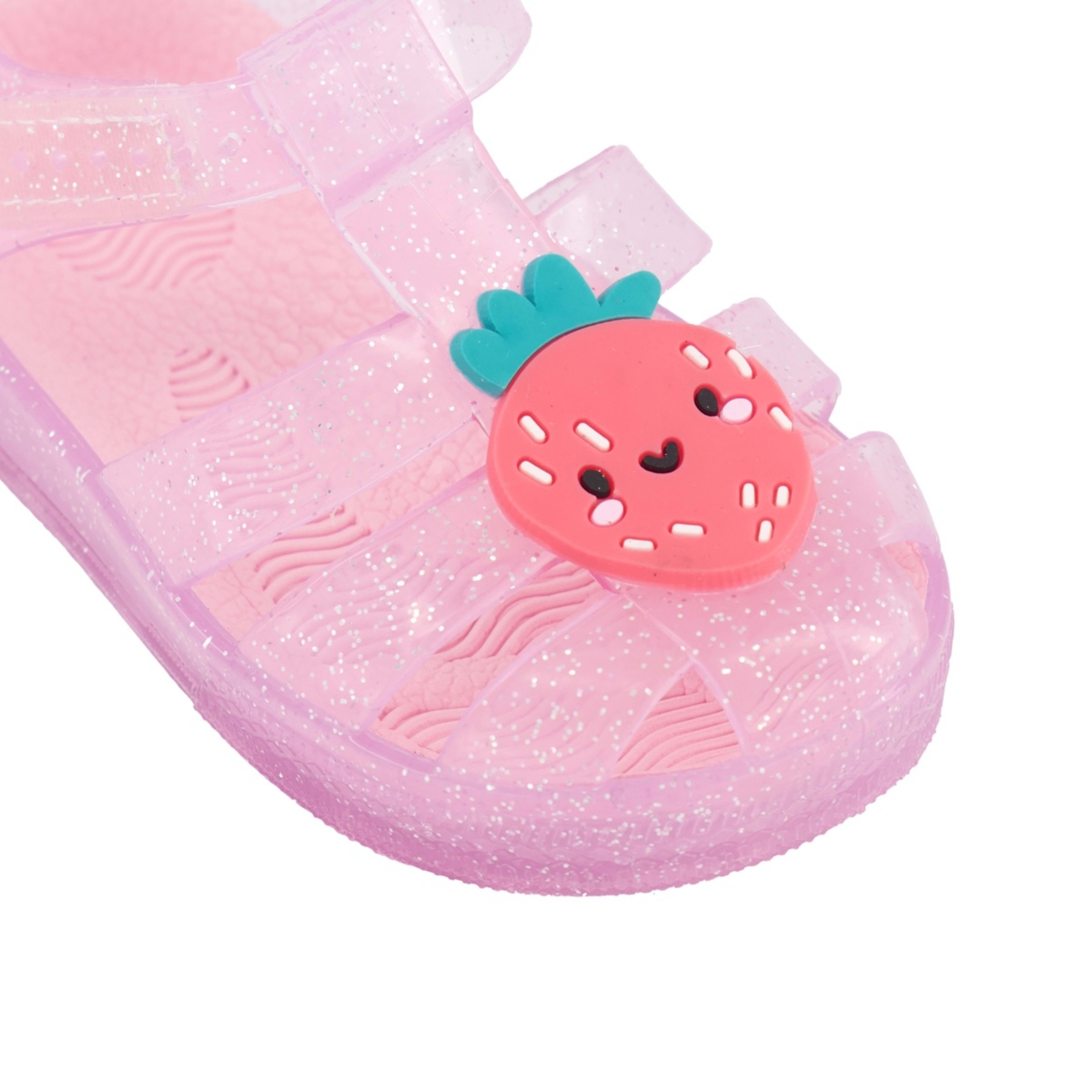 4 Baby Novelty Sandals Smiling Strawberry Dessert Pink, 4 of 4