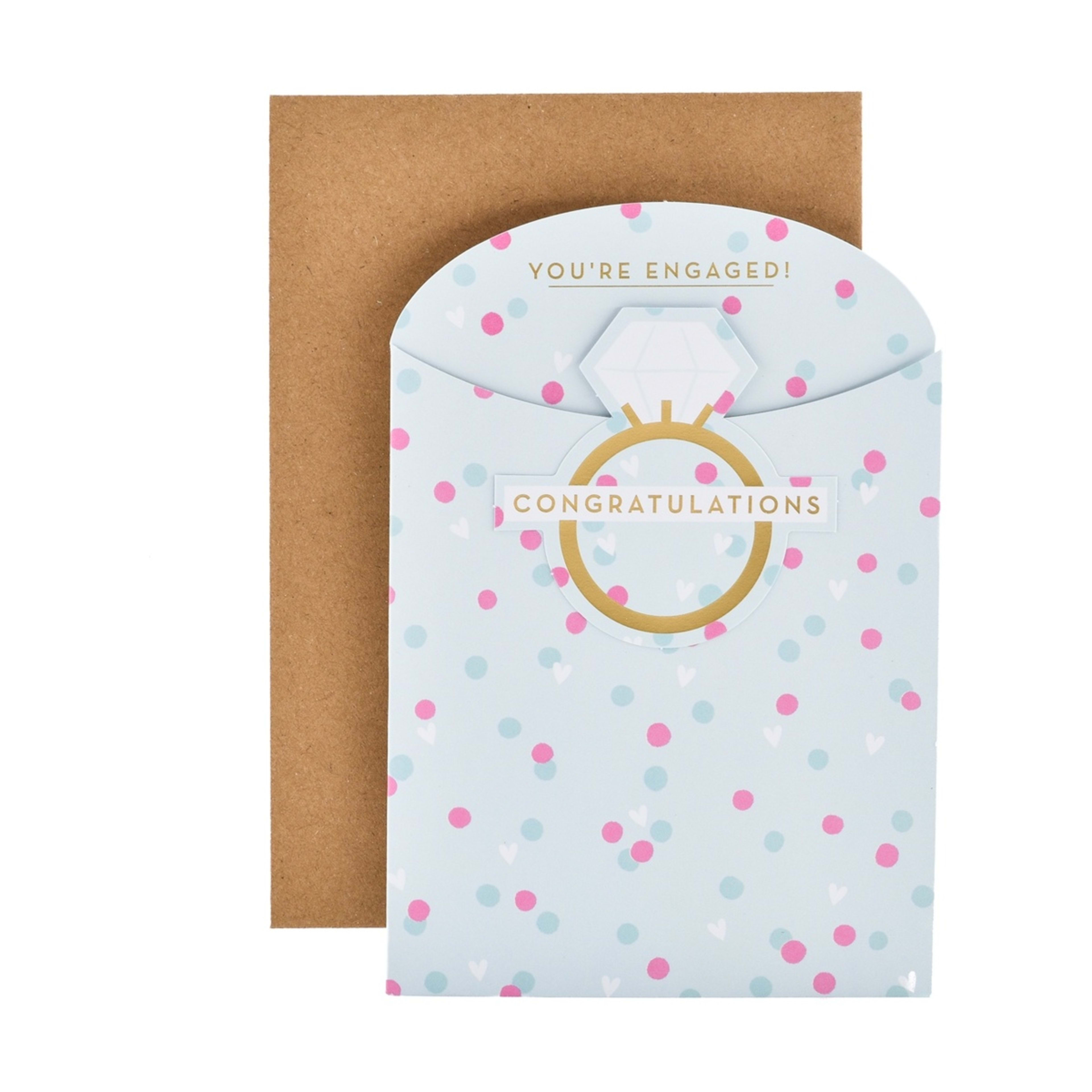 1 Hallmark Engagement Card - Congratulations Confetti