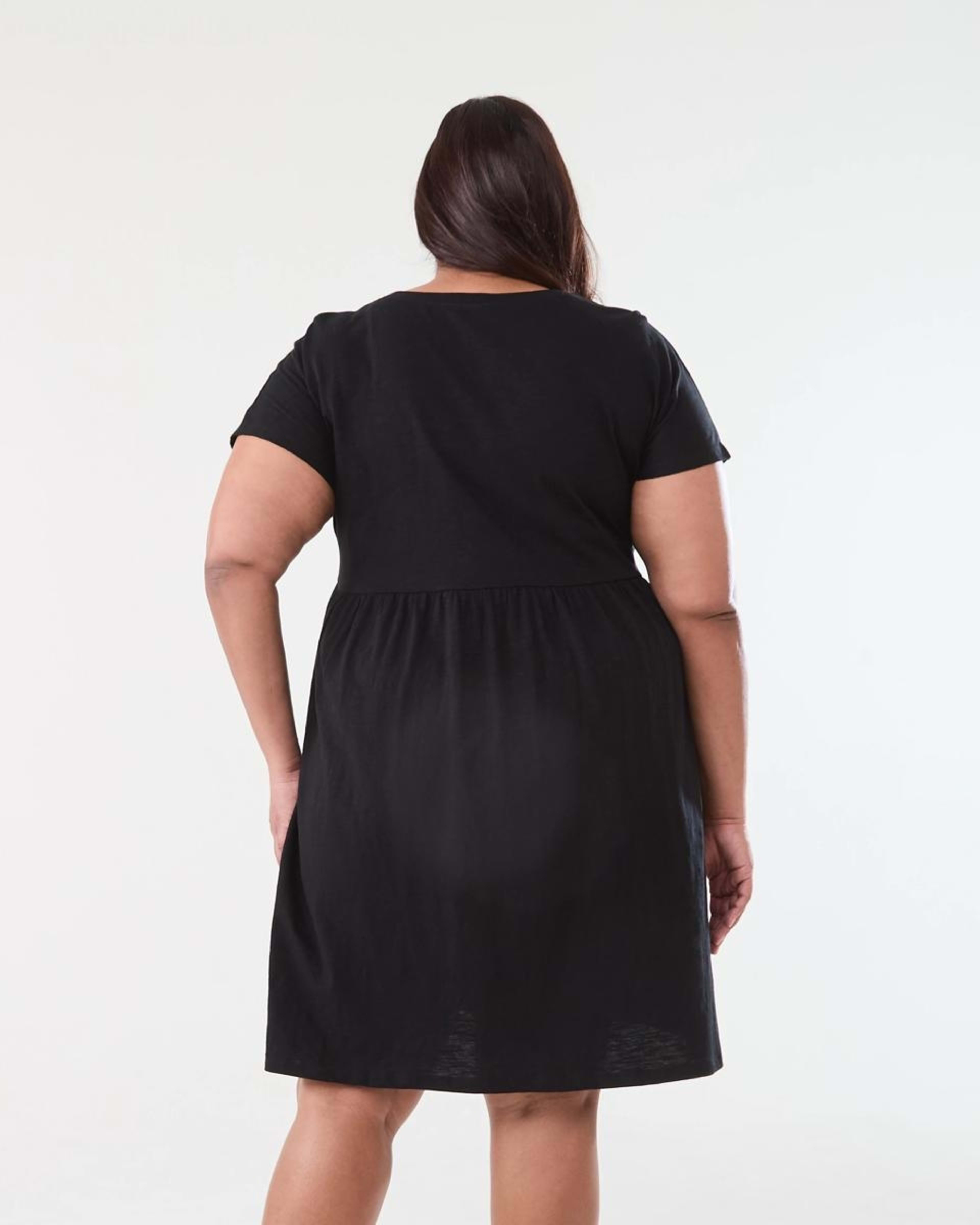 3 Curve Short Sleeve Jersey Dress BLACK, 3 of 6