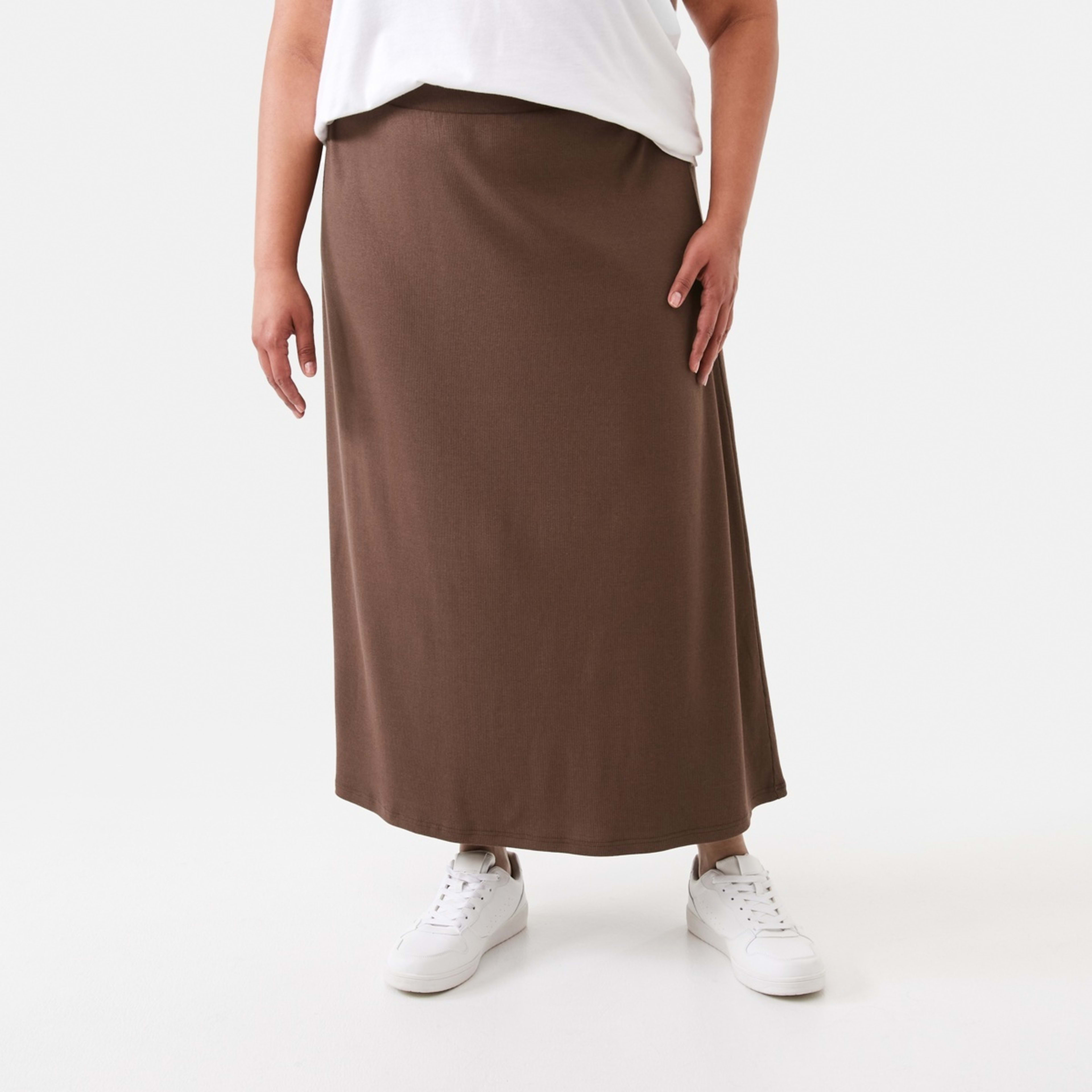 1 Curve Knit Midi Skirt Walnut, 1 of 6