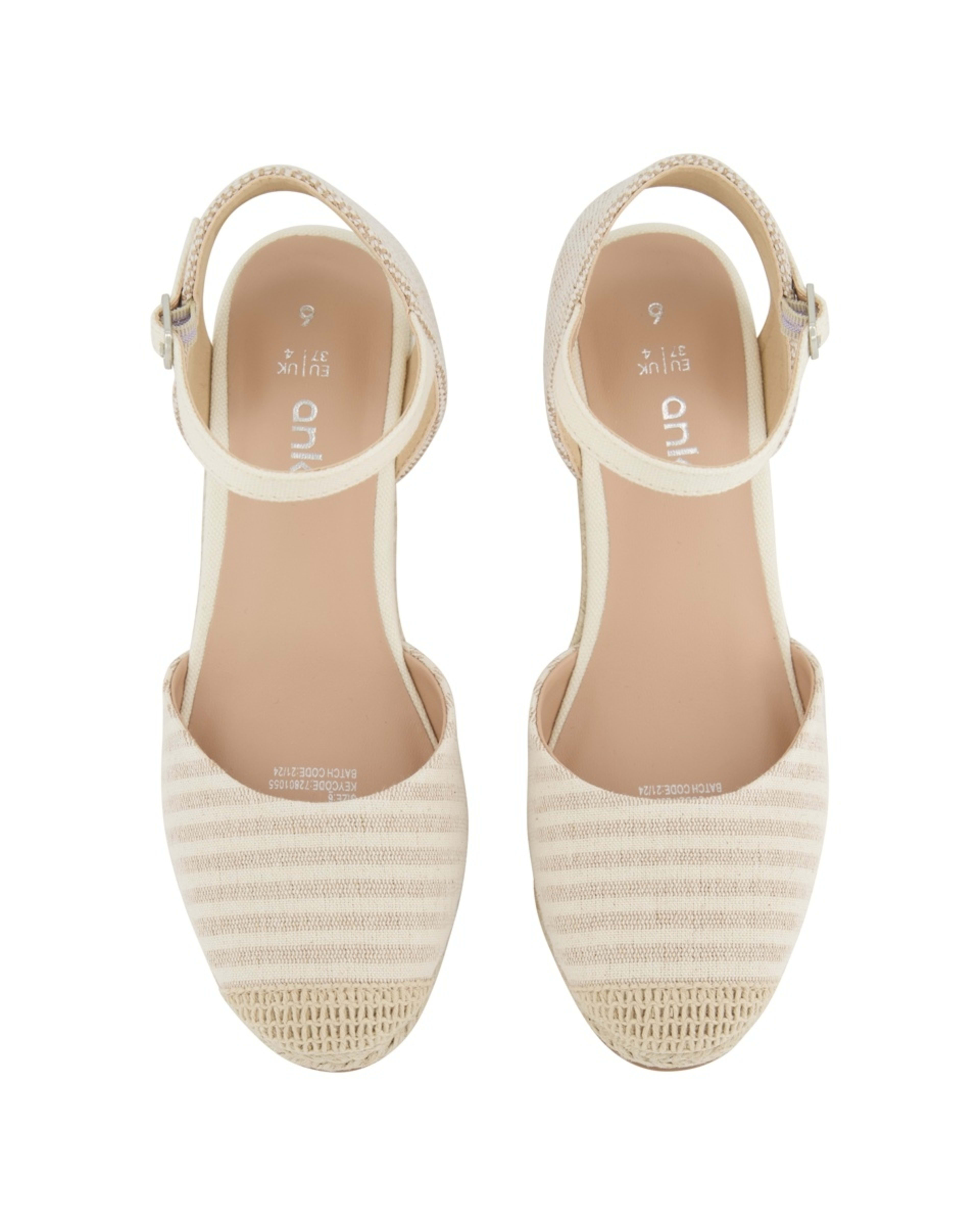 4 Casual Espadrille Closed Toe Wedge Heels Natural, 4 of 5