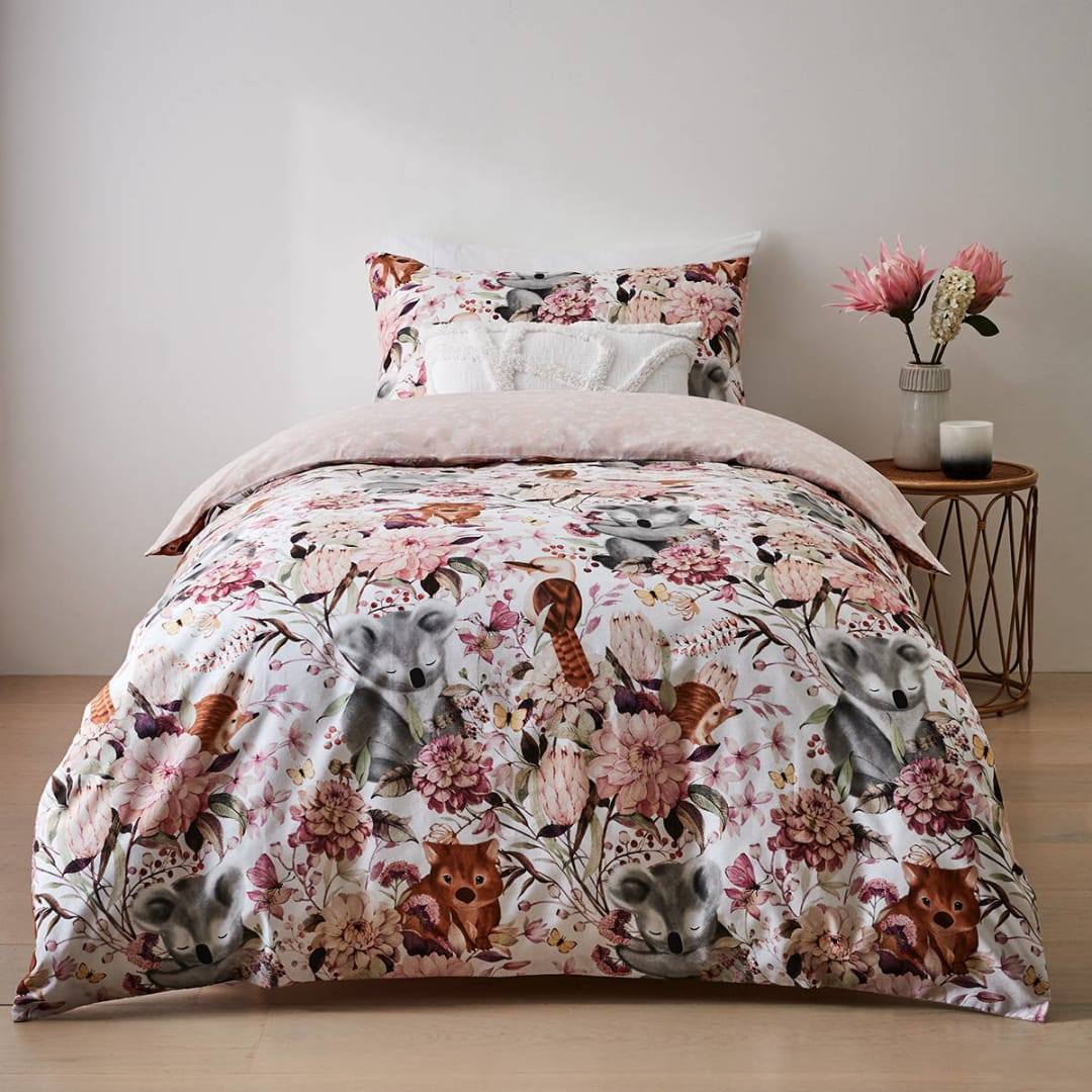 Australiana Reversible Quilt Cover Set Single Bed Kmart