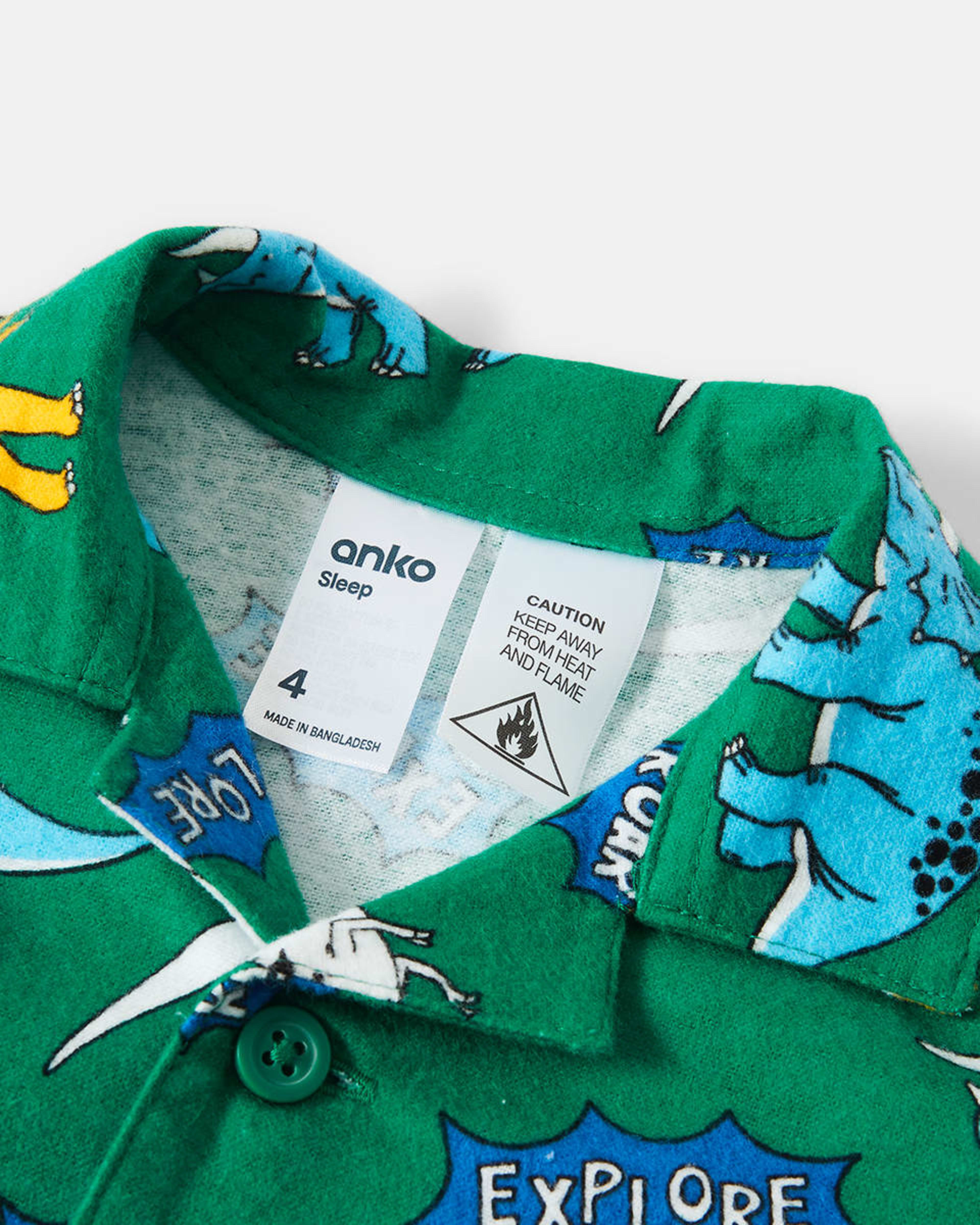 8 Flannelette Pyjama Set Dino, 8 of 10