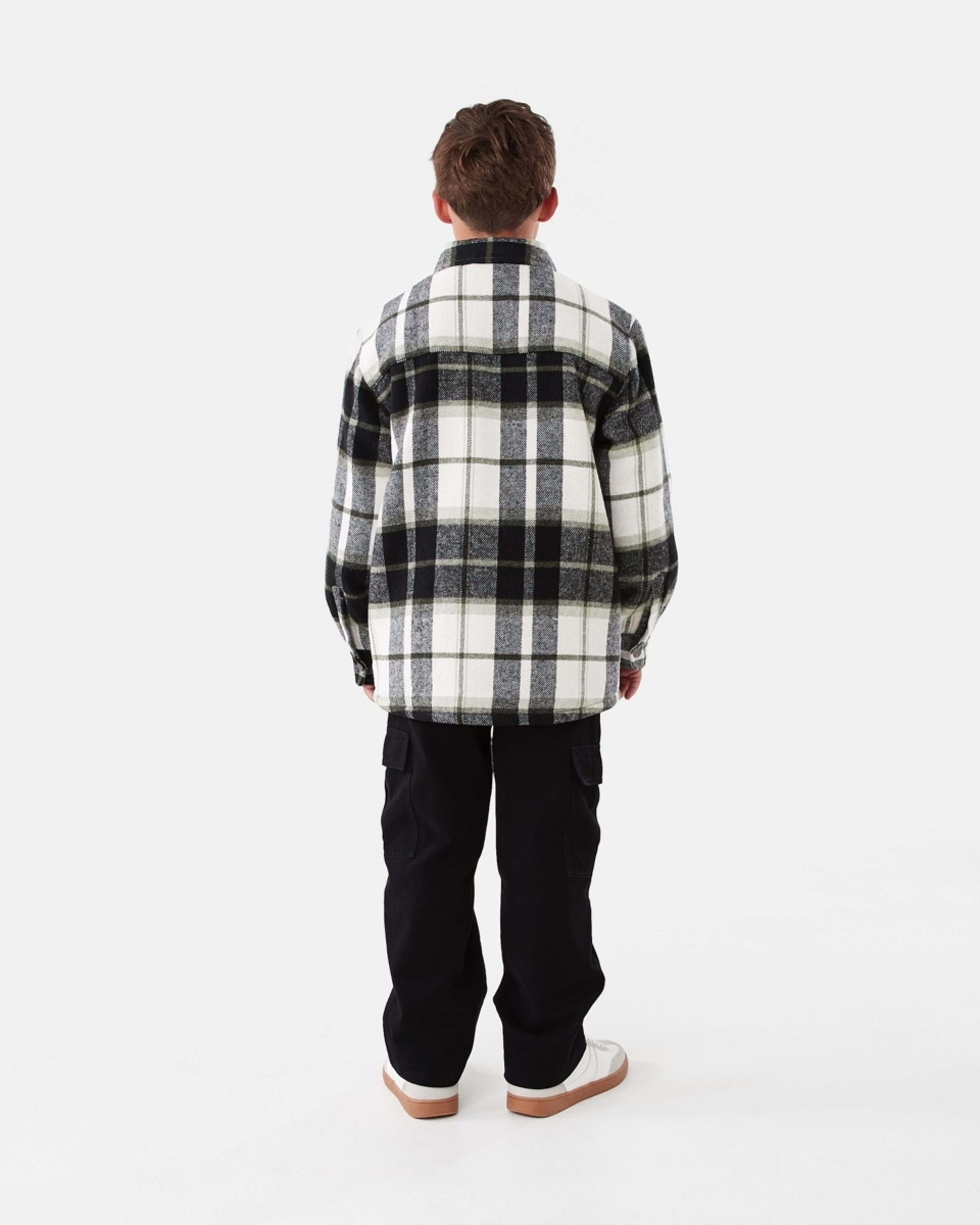 8 Sherpa Lined Plaid Jacket Green Check, 8 of 10
