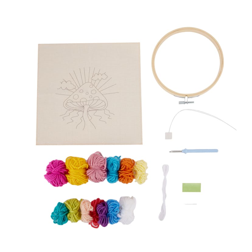 Mushroom Punch Needle Hoop Kit Kmart
