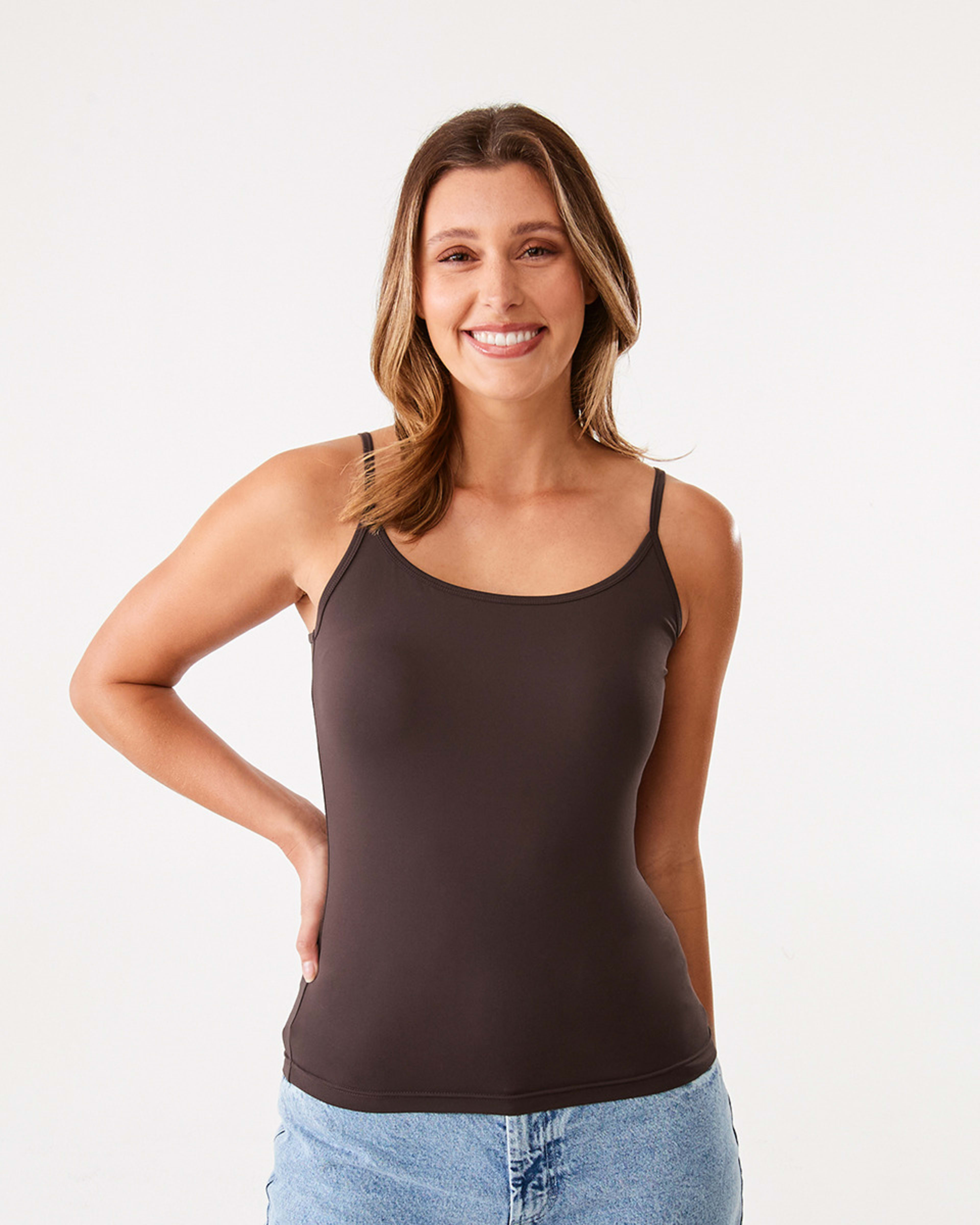 2 Sleeveless Luxe Cami Coff Bean, 2 of 7