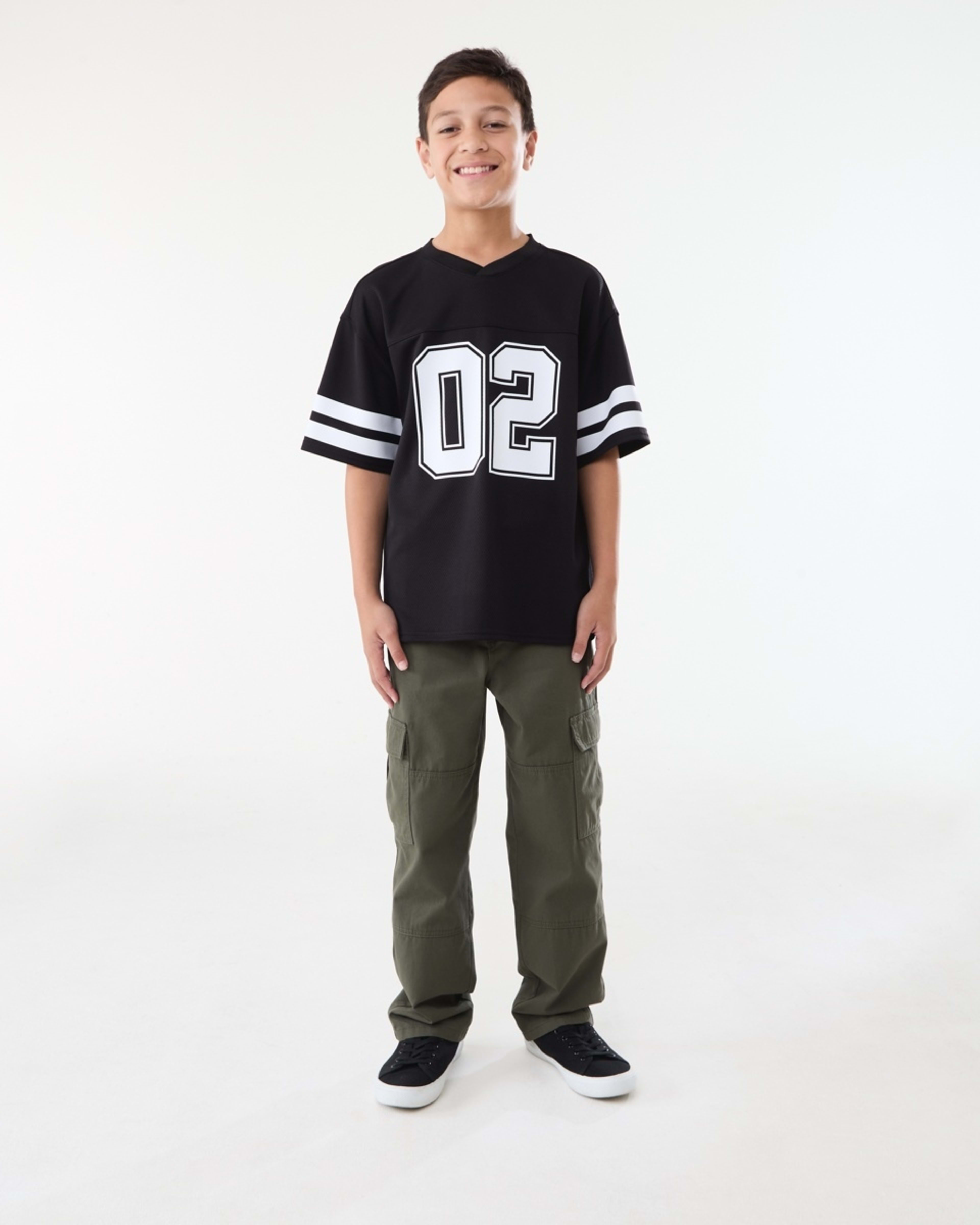 5 Short Sleeve Oversized Mesh T-shirt JERSEY 02 BLACK, 5 of 6