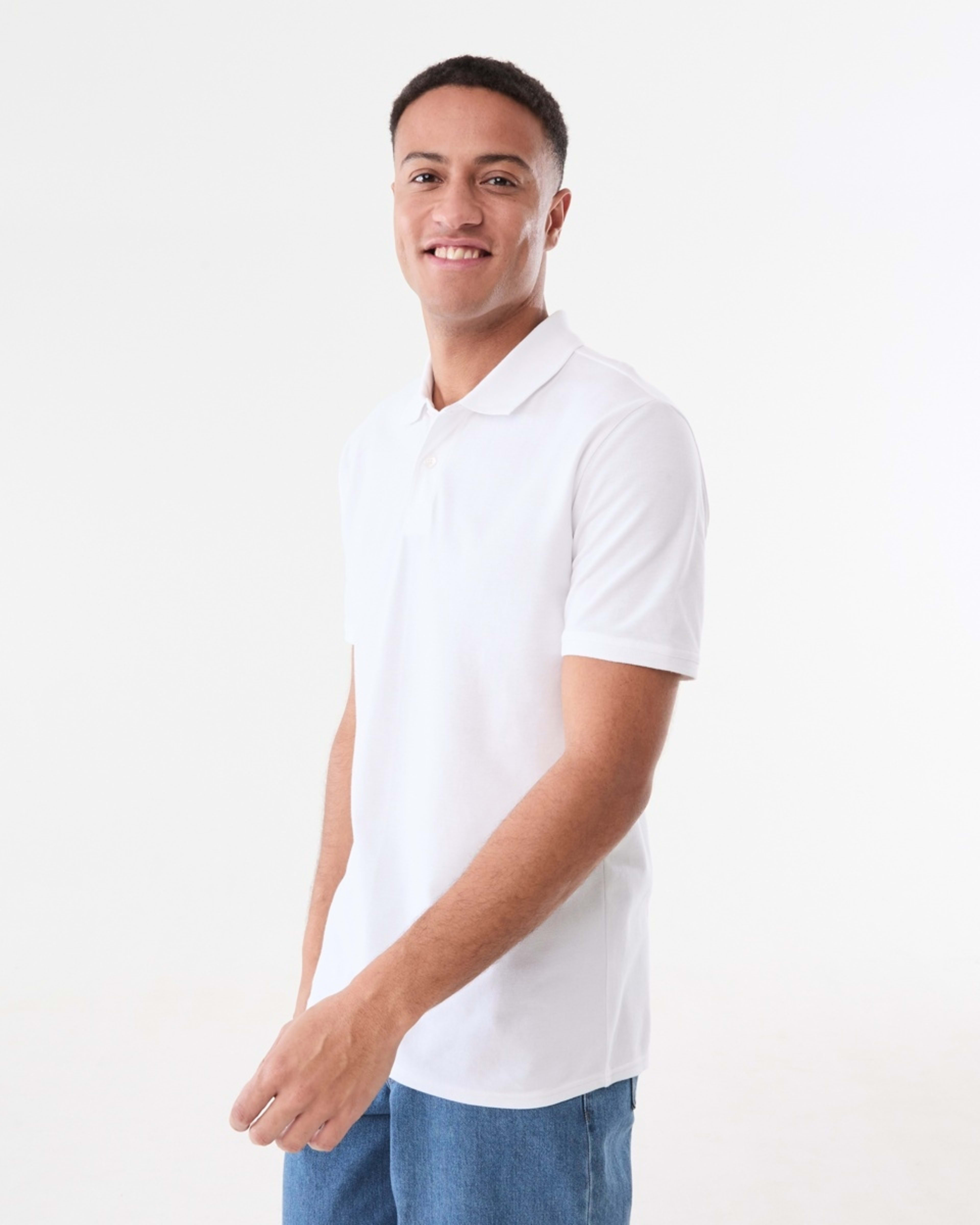 2 Basic Pique Polo WHITE, 2 of 8