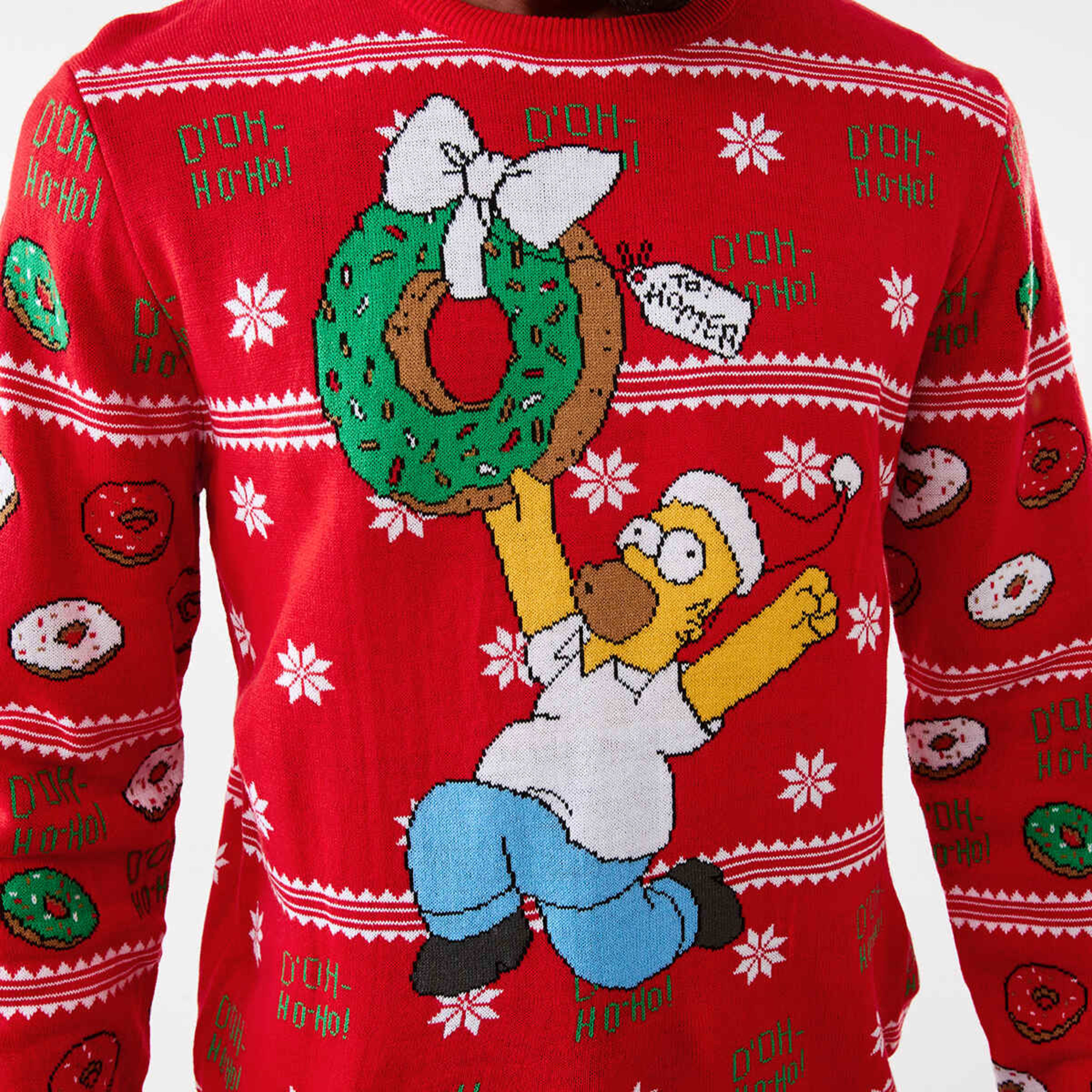 6 The Simpsons Christmas License Sweater Simpsons Xmas Homer Red, 6 of 6