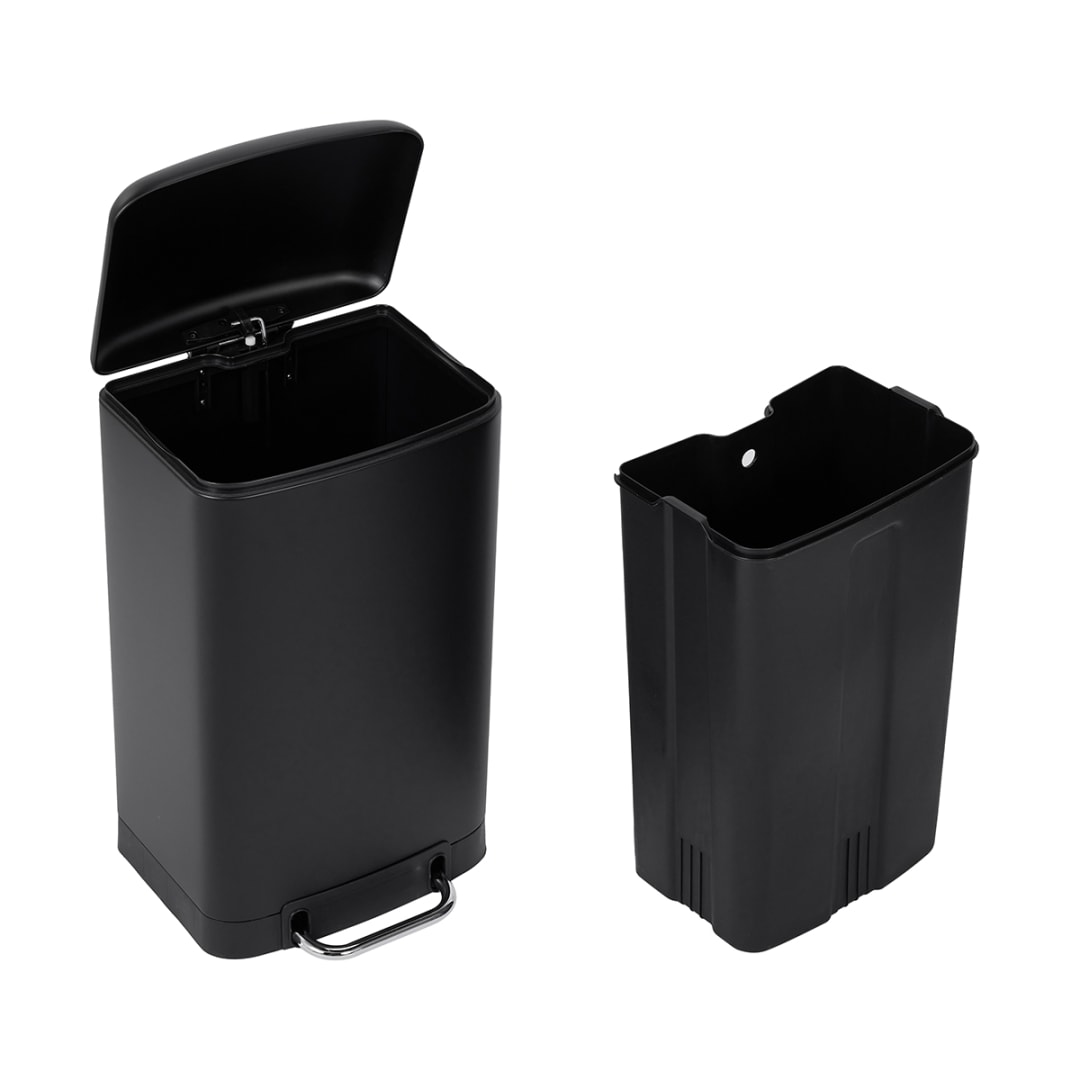 30L Rectangular Pedal Bin Matte Black Kmart