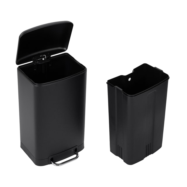 30L Rectangular Pedal Bin Matte Black Kmart