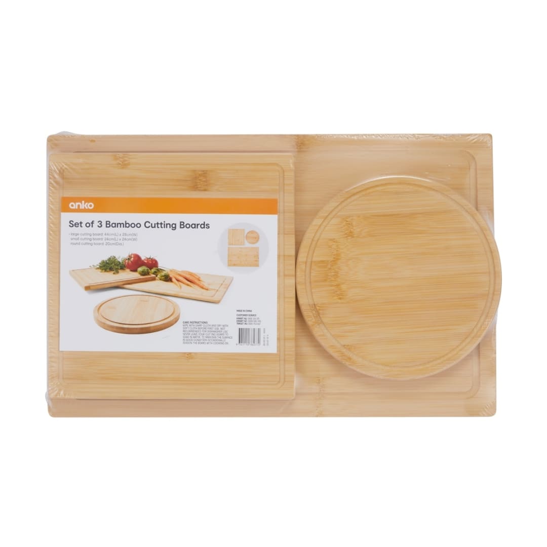 Set of 3 Bamboo Cutting Boards Kmart