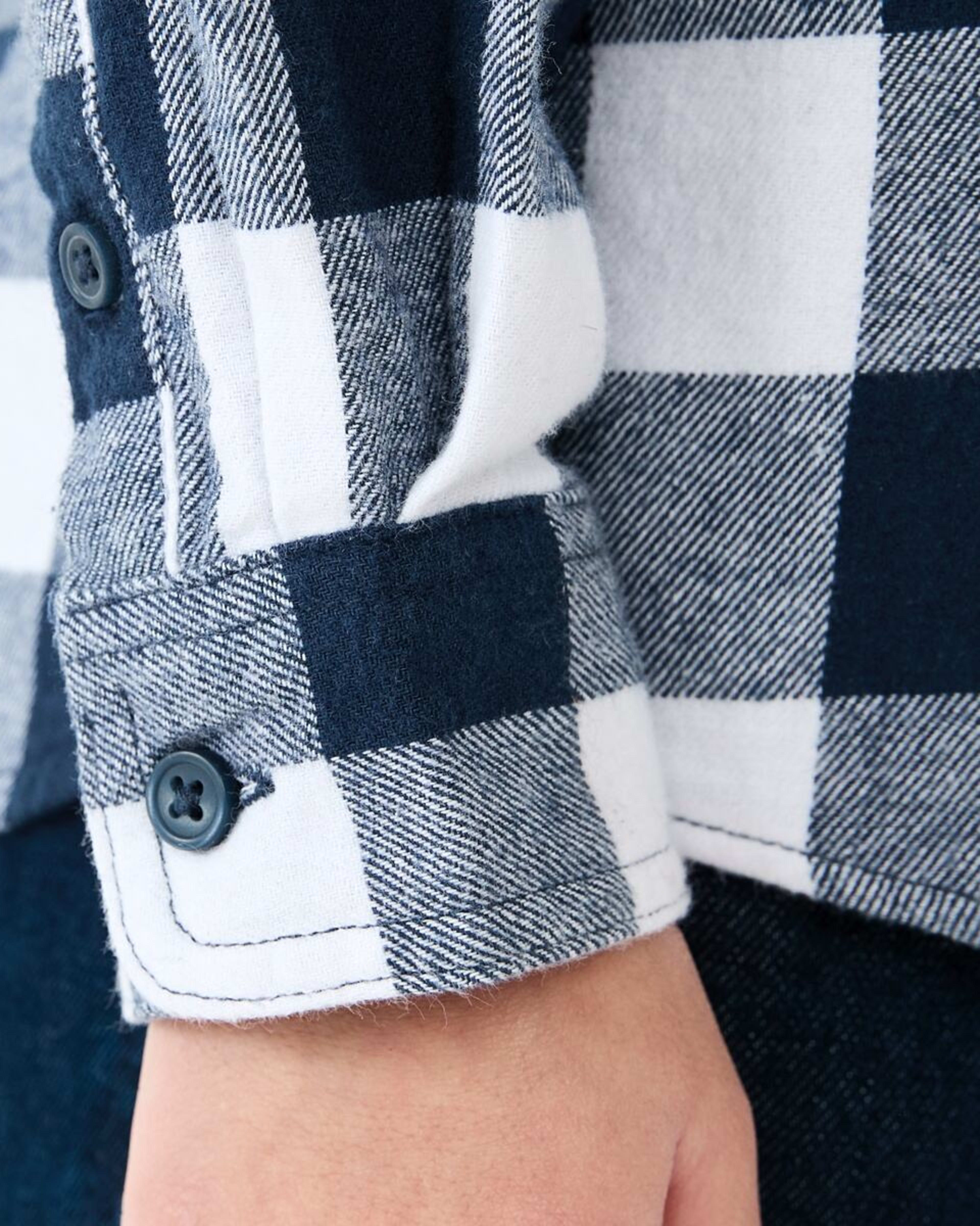 6 Yarn Dyed Flannel Shirt Two Tone Buffalo Navy, 6 of 10