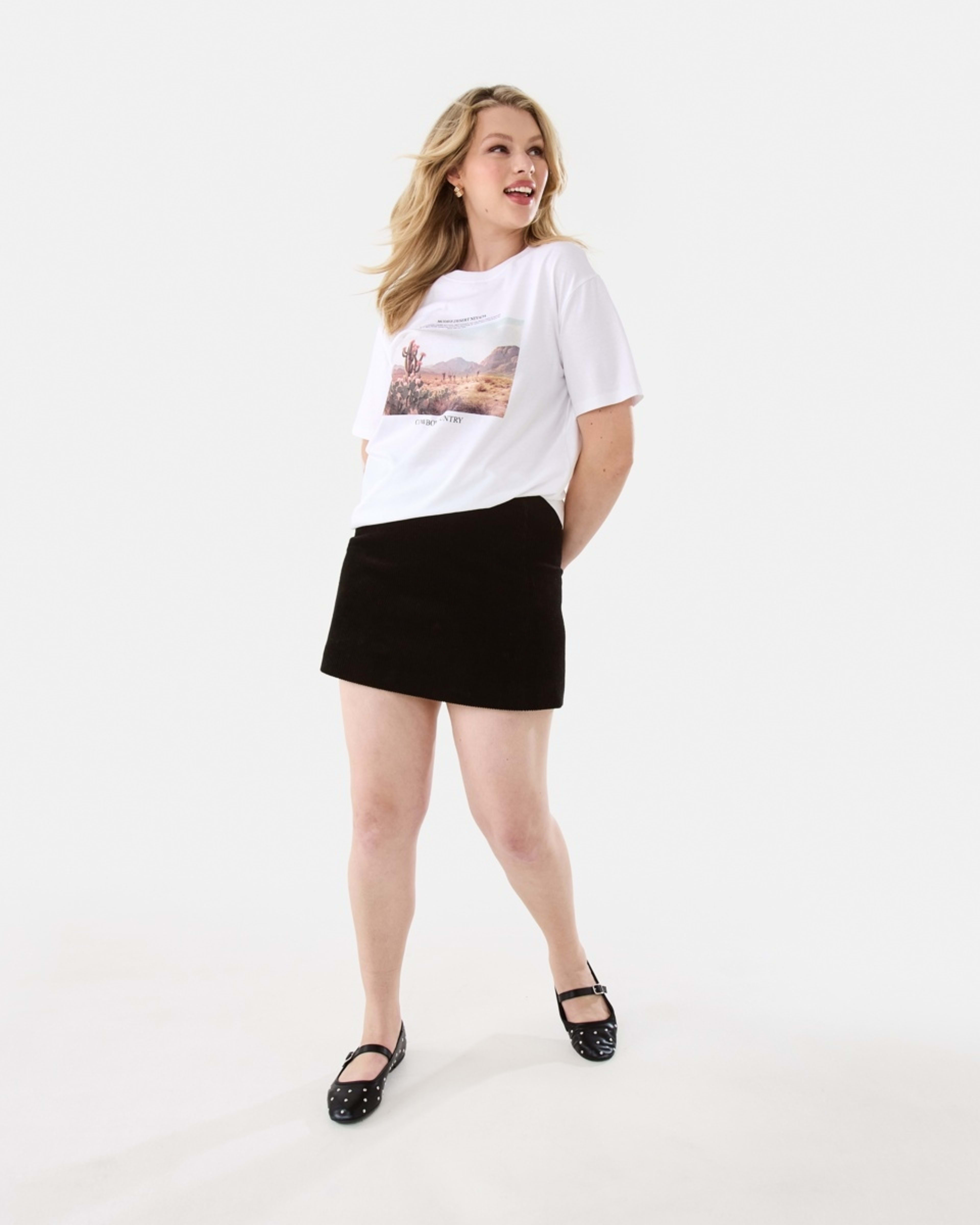 2 Corduroy Mini Skirt Black, 2 of 6