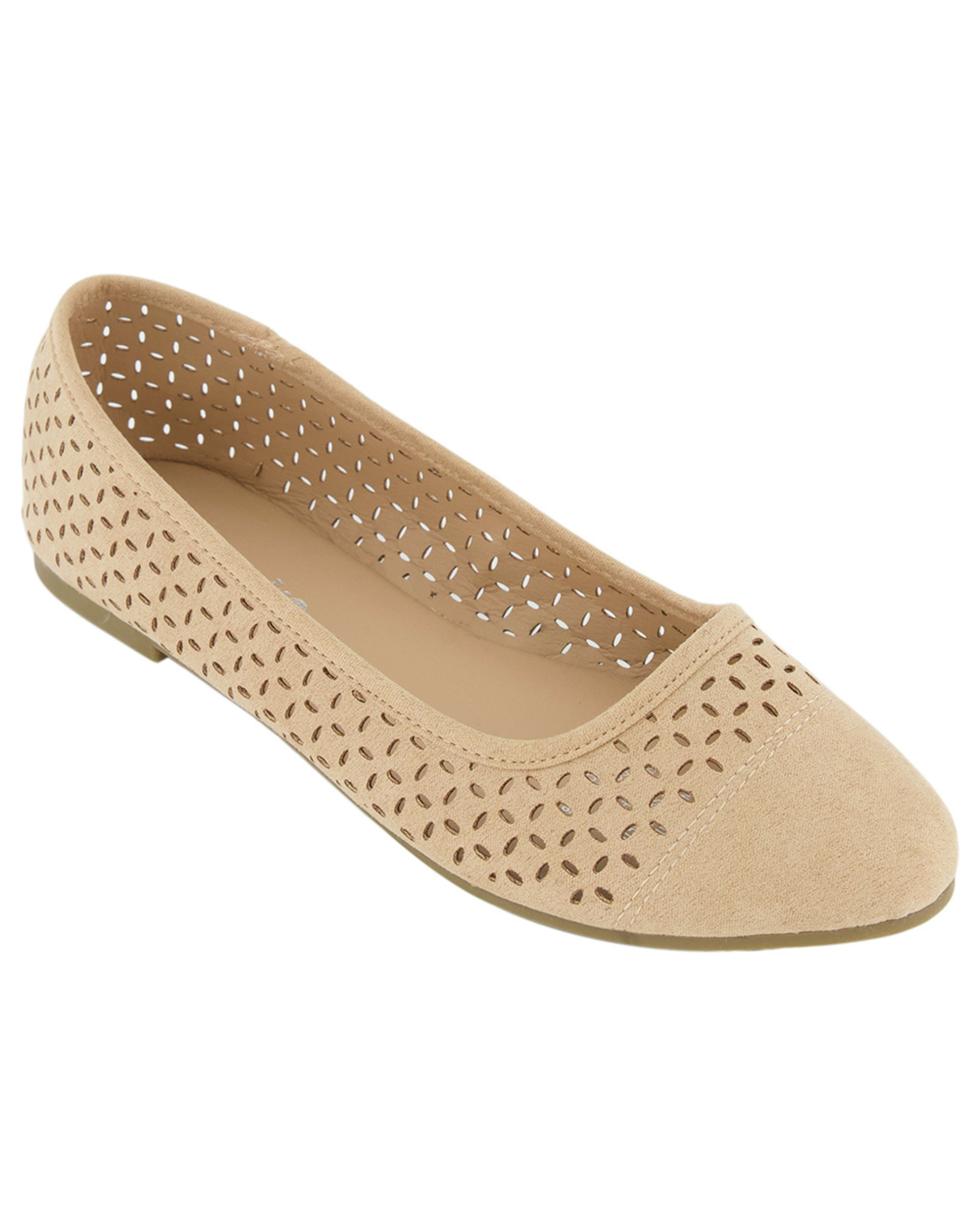 1 Laser Cut Ballet Flats Sandstone