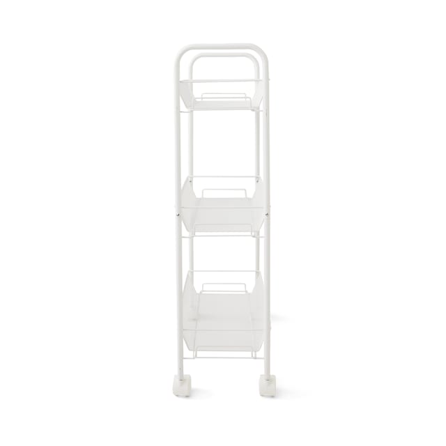 Slim Line Metal Trolley - White - Kmart NZ