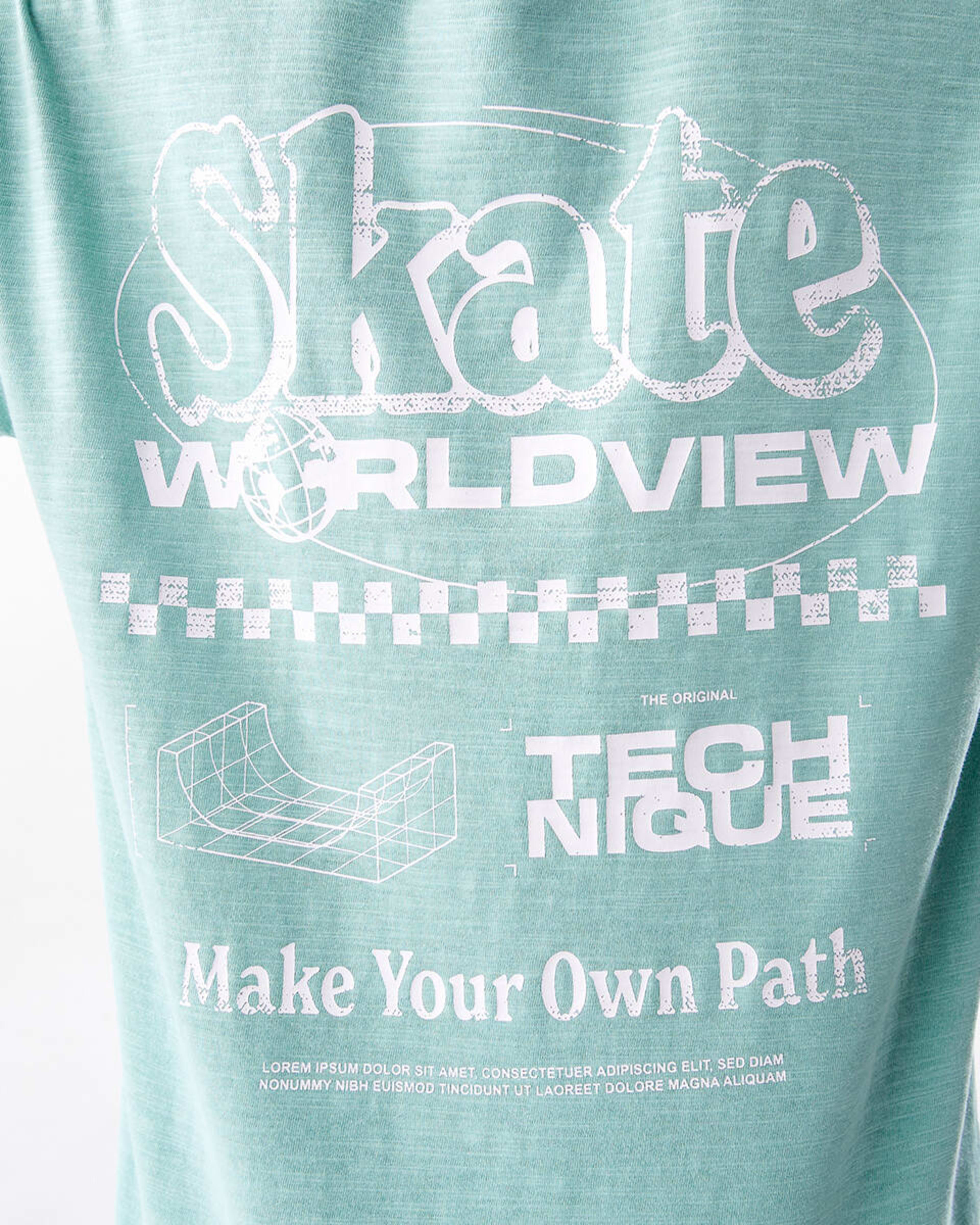 5 Short Sleeve Back Print T-shirt Teal Skate, 5 of 9