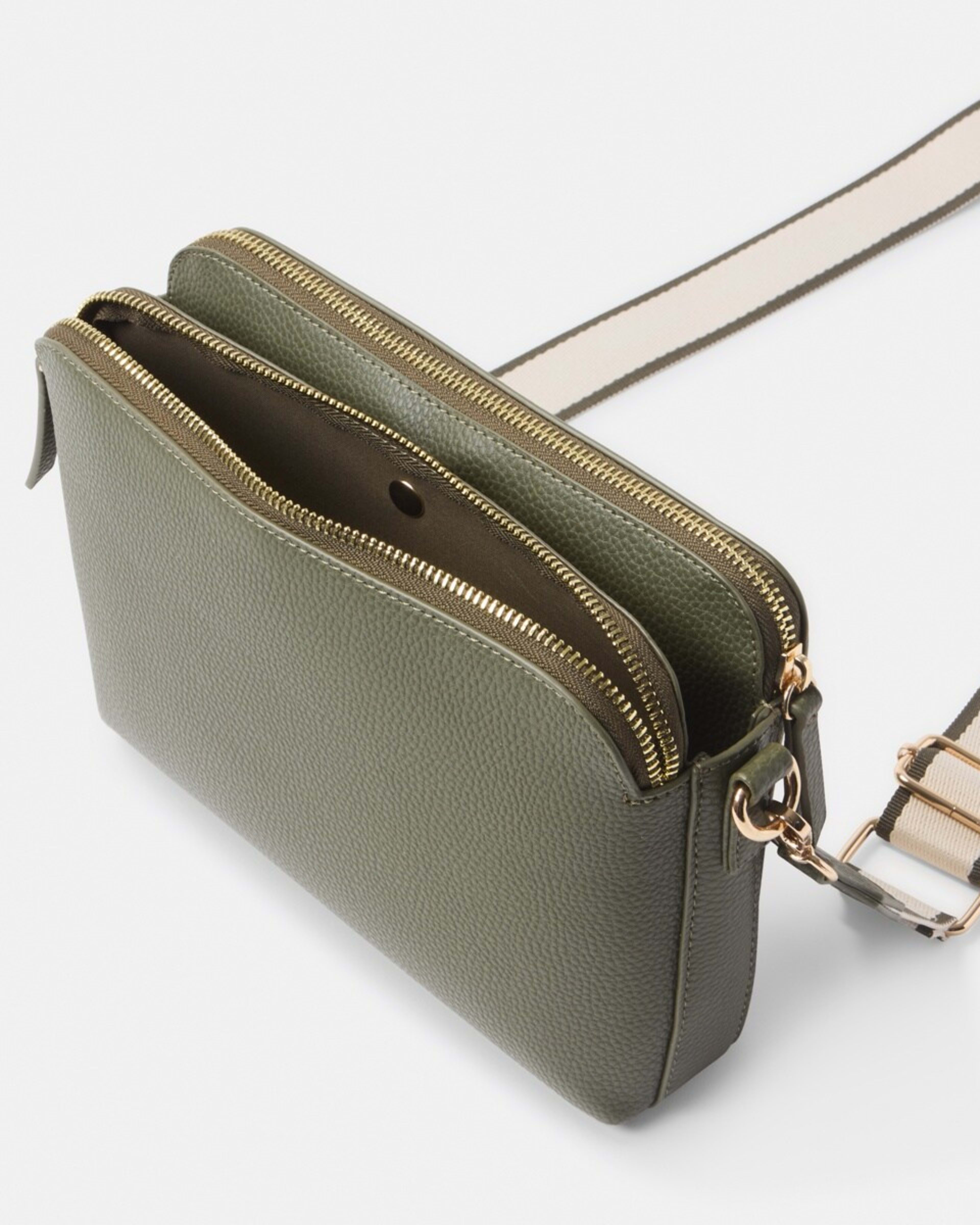 4 Double Pocket Crossbody Bag DEEP MOSS, 4 of 5