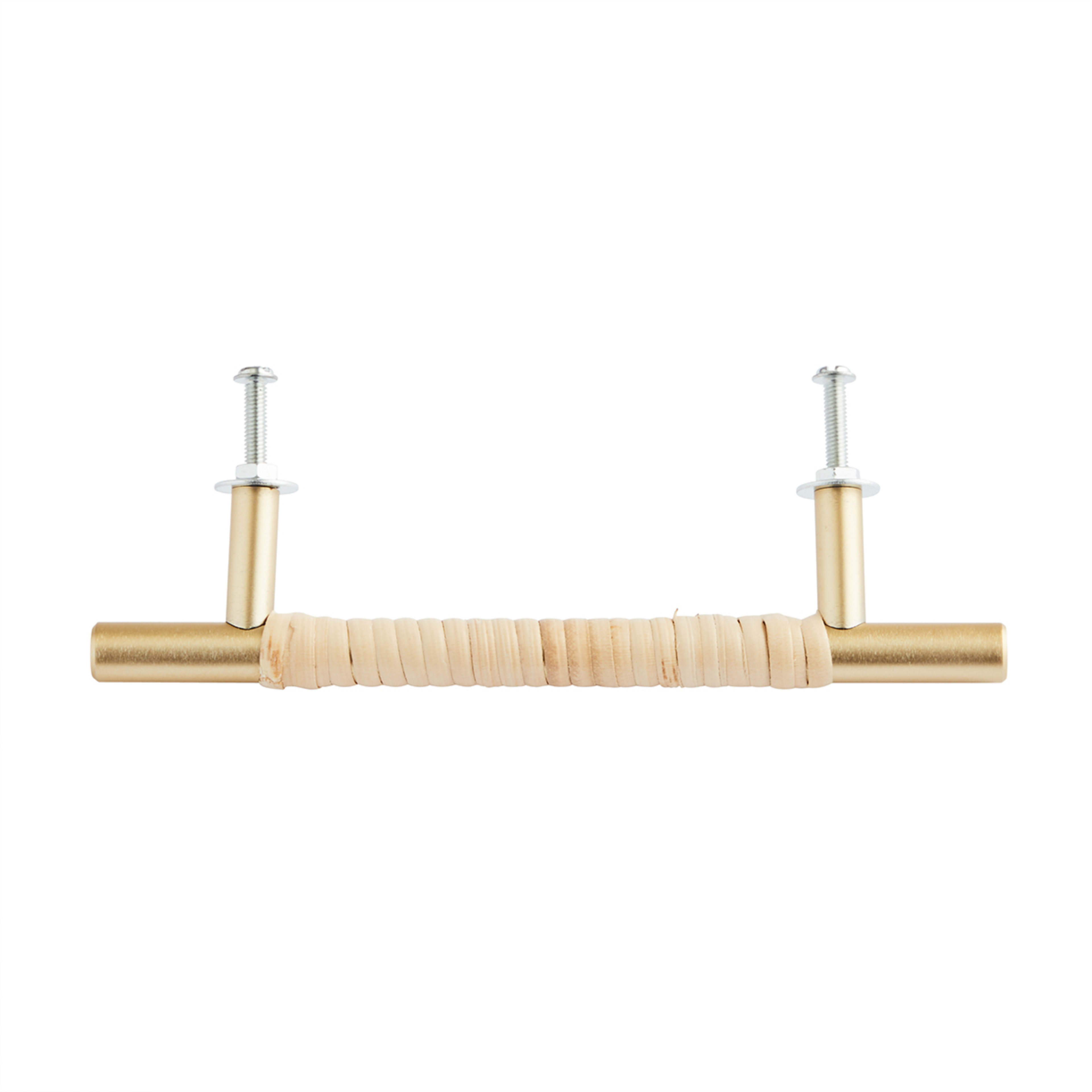 2 Pack Rattan & Gold Look Handles Kmart