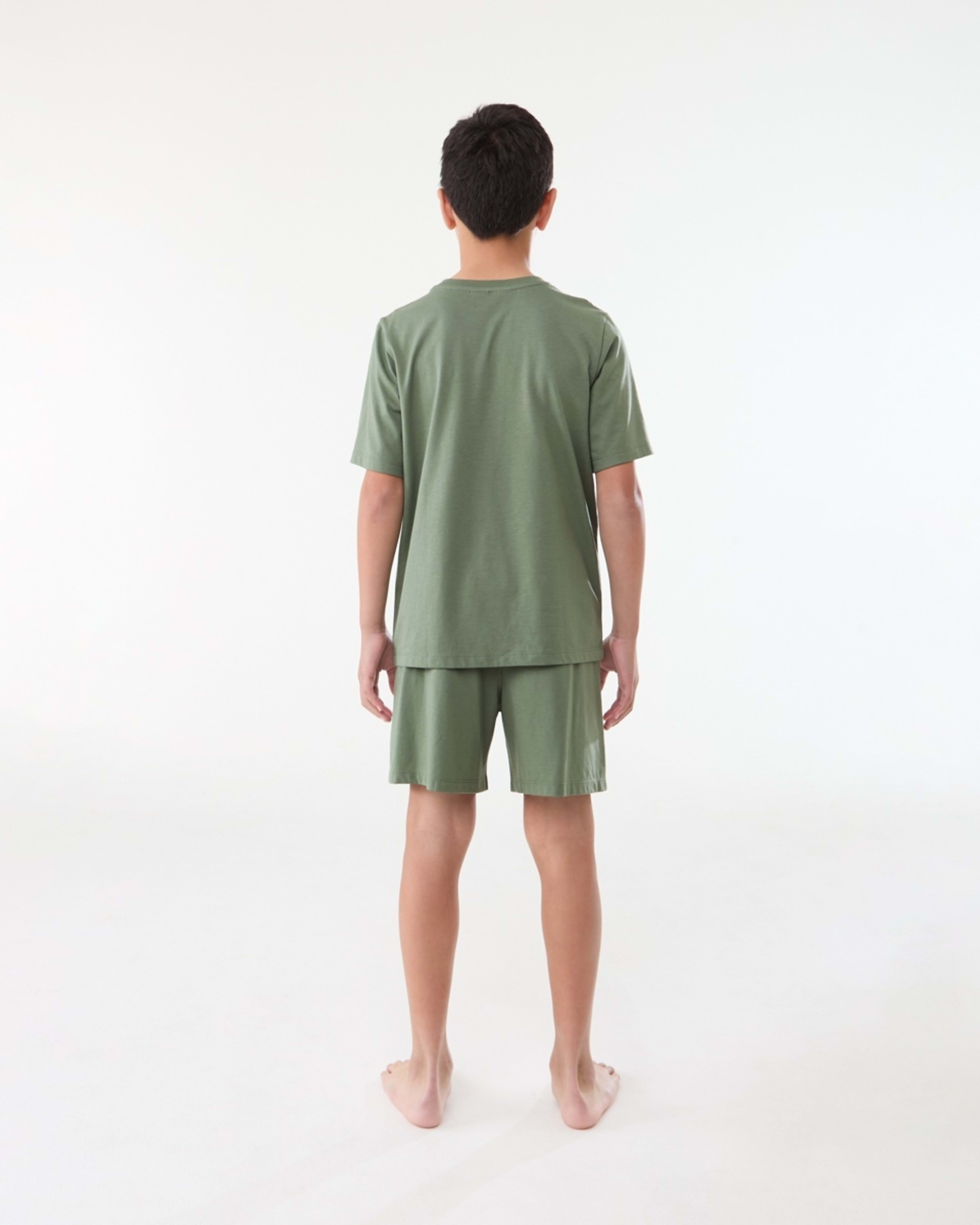 2 Short Sleeve Top Knit Pyjama Set GREEN GAMER, 2 of 6