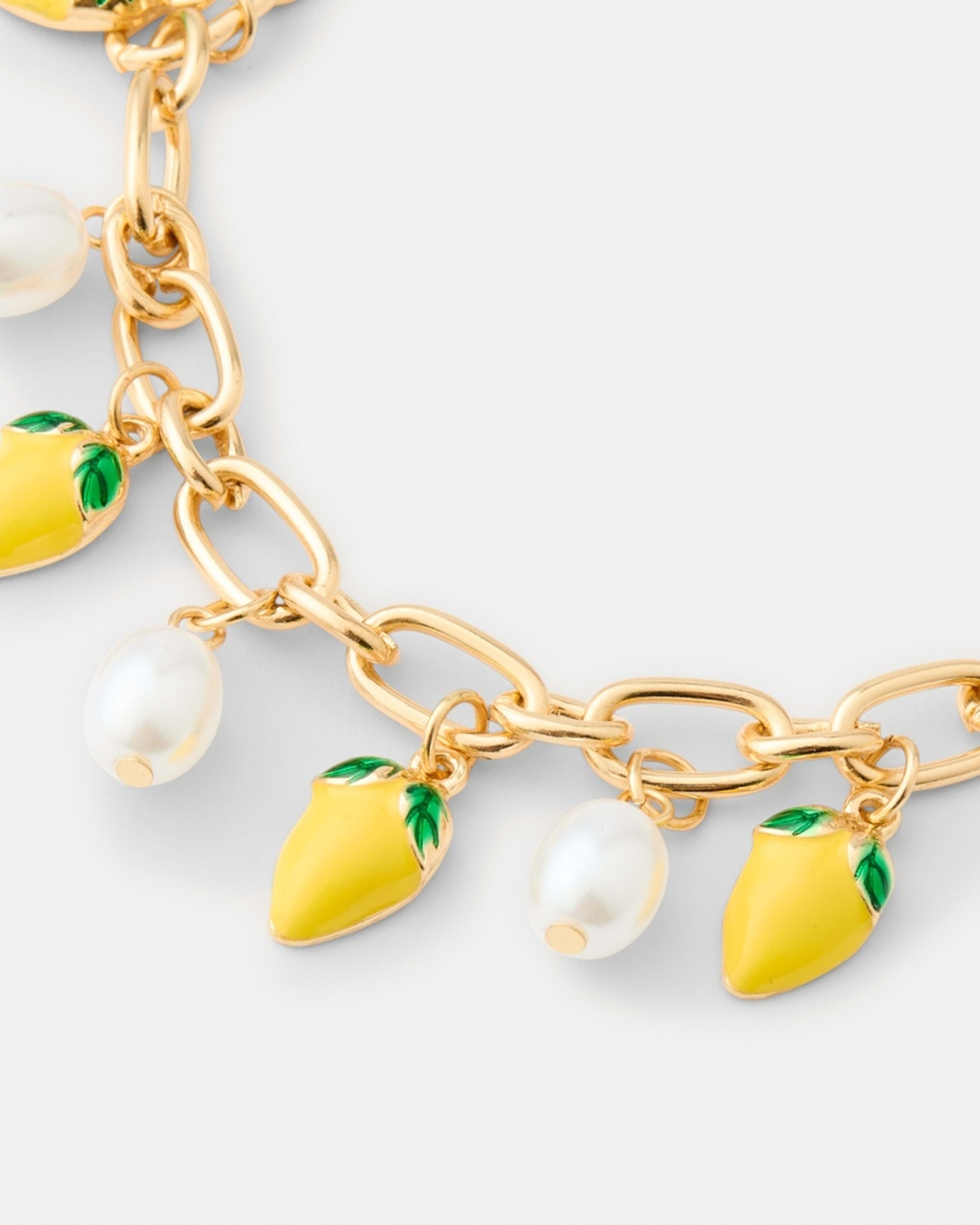 4 4 Pack Lemon Bracelets - White, Yellow, Green and Gold Tone Gold, 4 of 7