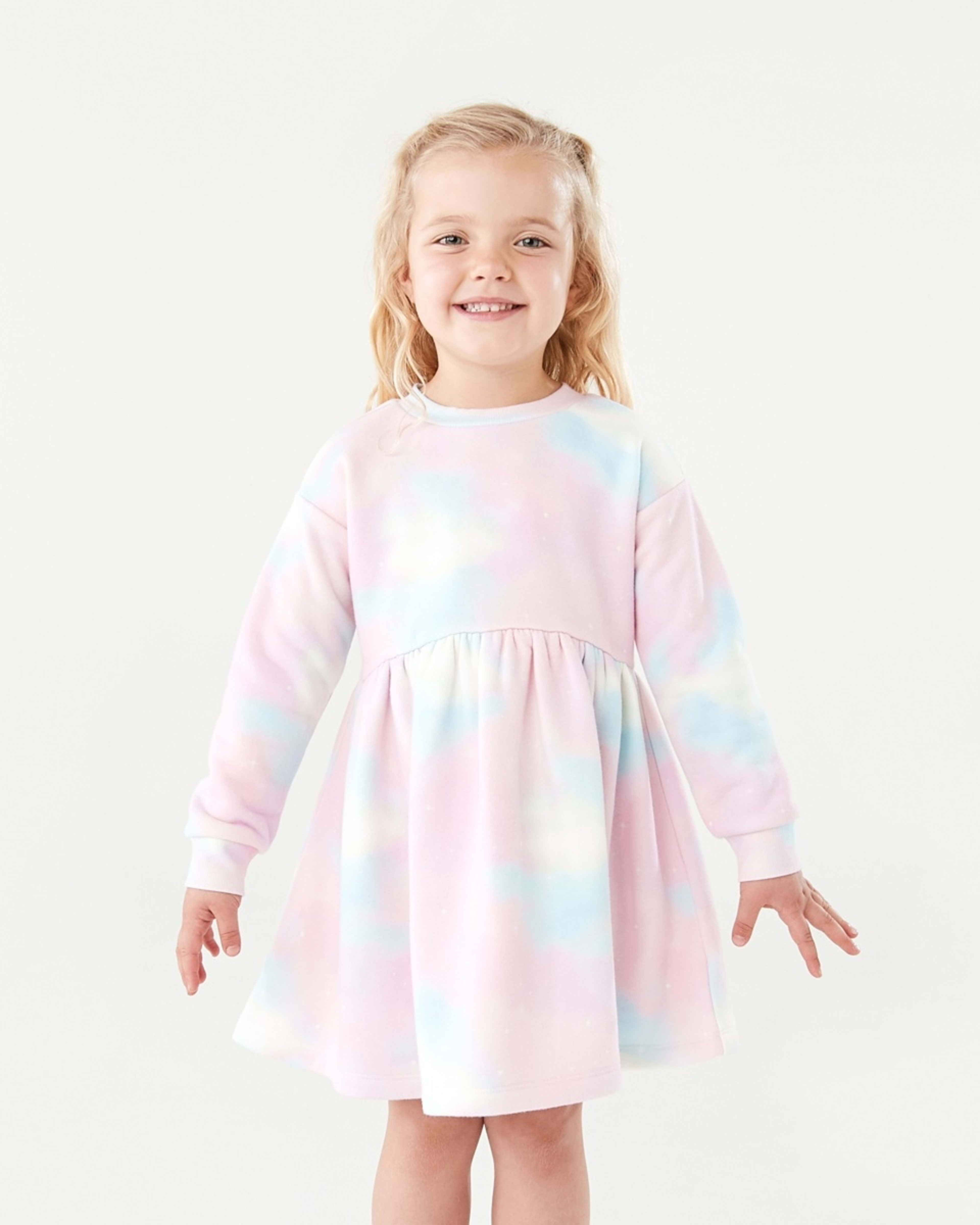 1 Printed Fleece Dress Galaxy