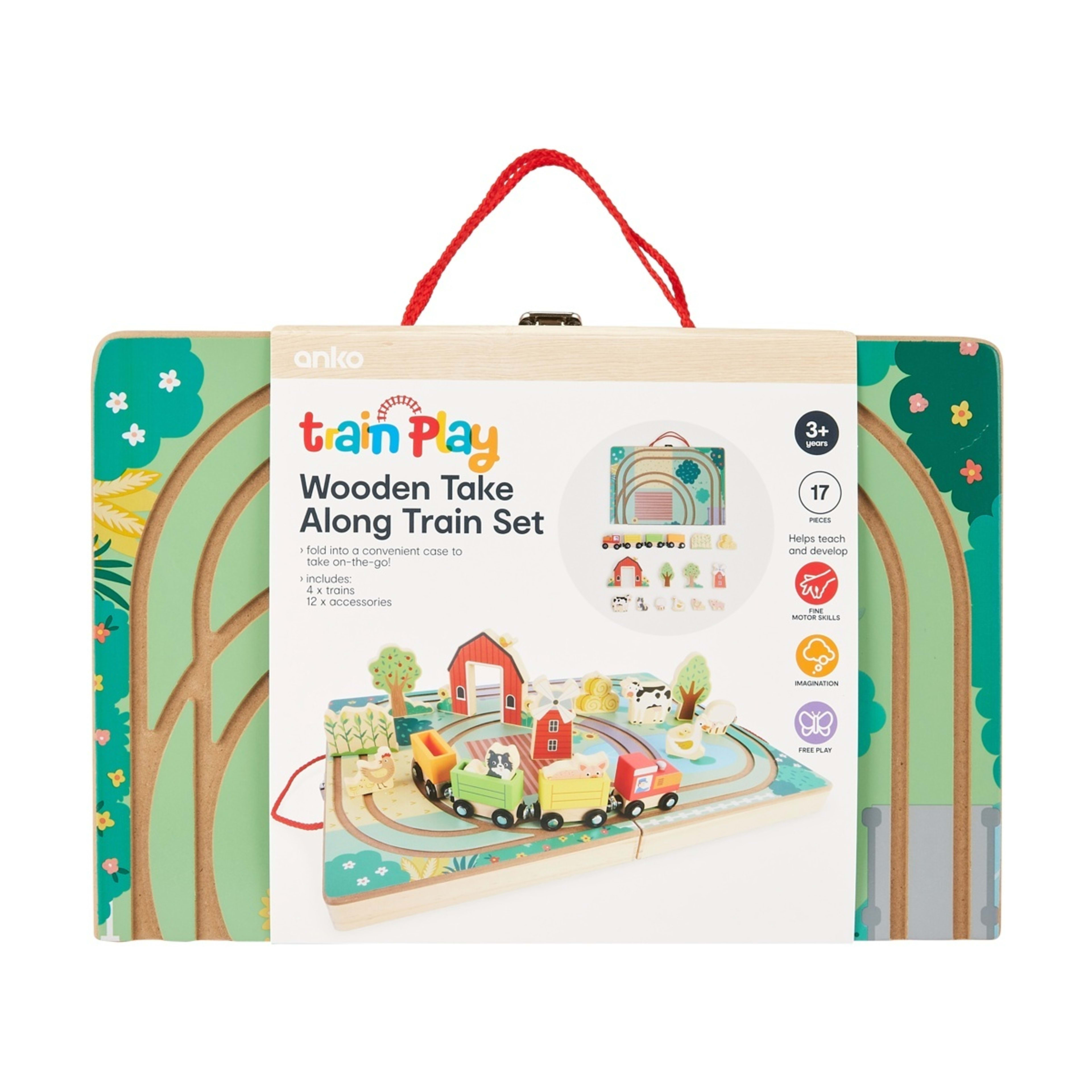 8 17 Piece Wooden Take Along Train Set, 8 of 8