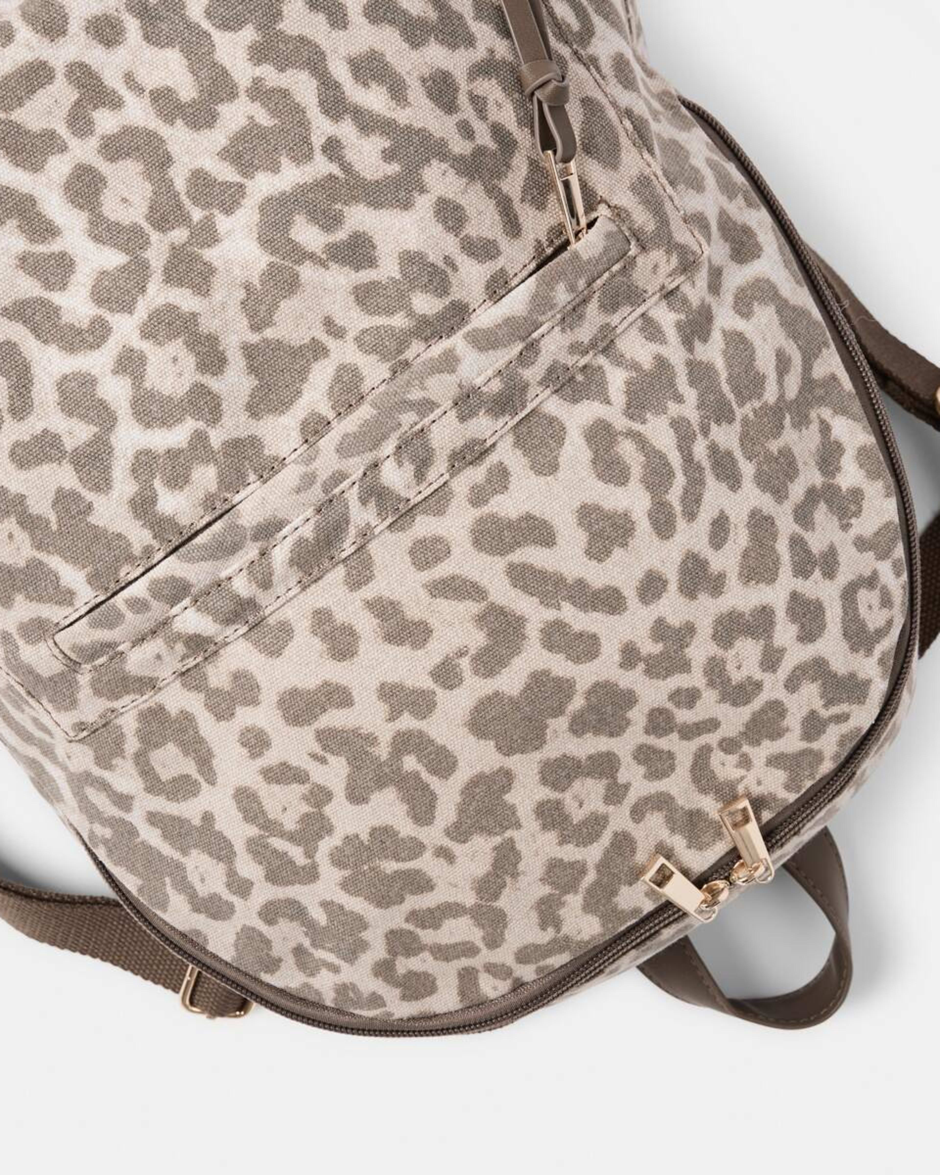 5 Canvas Backpack LEOPARD BEIGE, 5 of 7