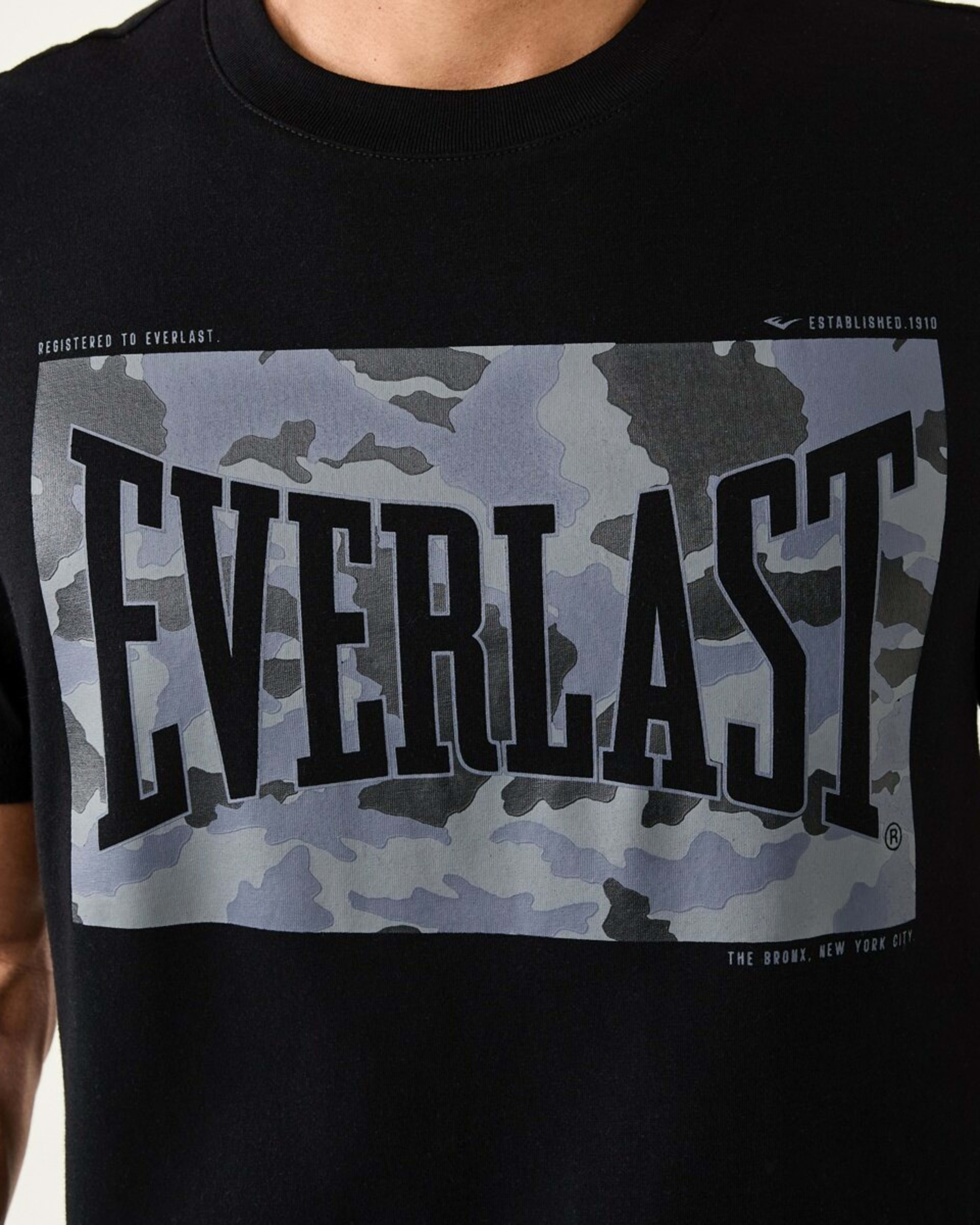 5 Everlast Mens Camo Crew Neck T-shirt Black Camo, 5 of 7