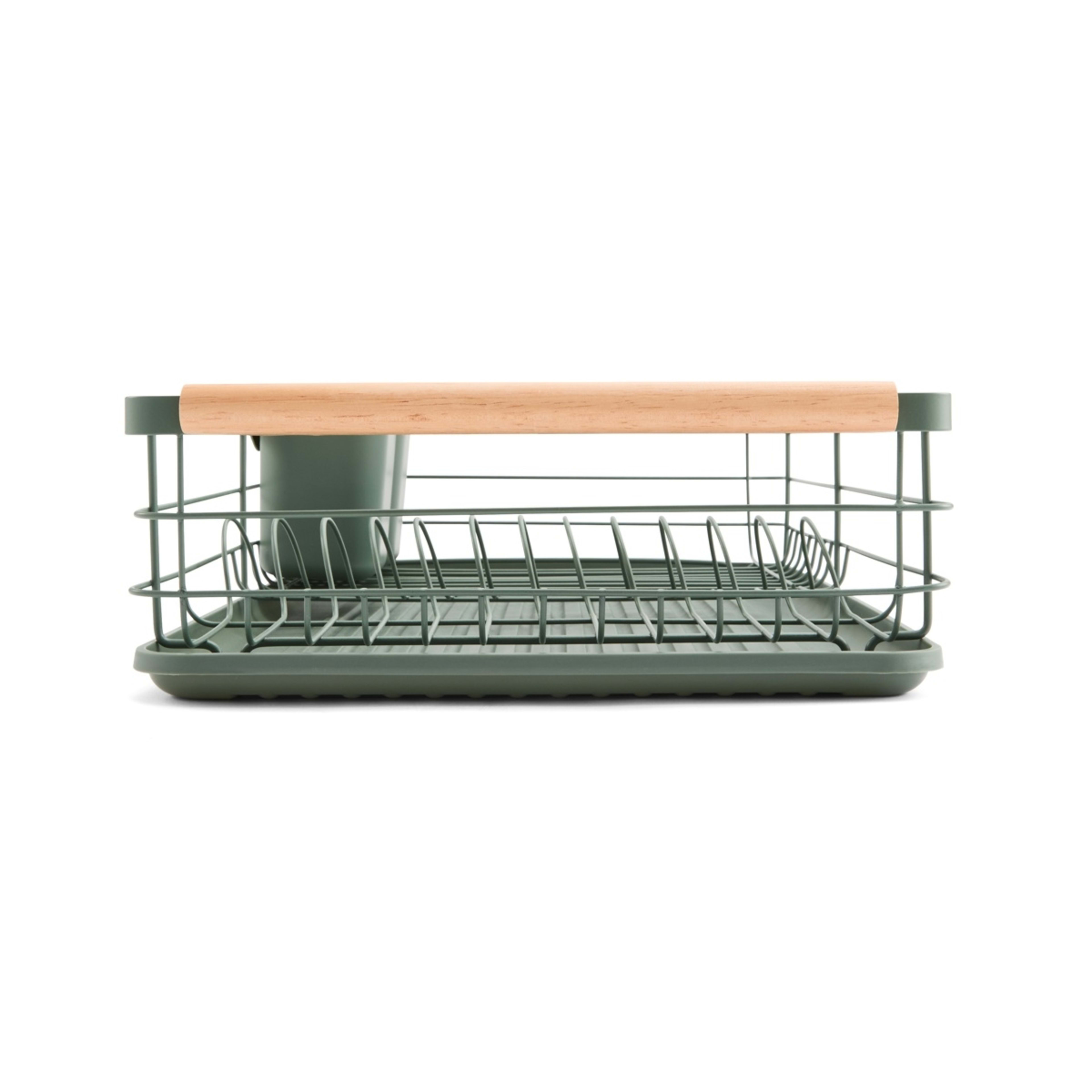 6 Green Wooden Handle Dish Rack, 6 of 10