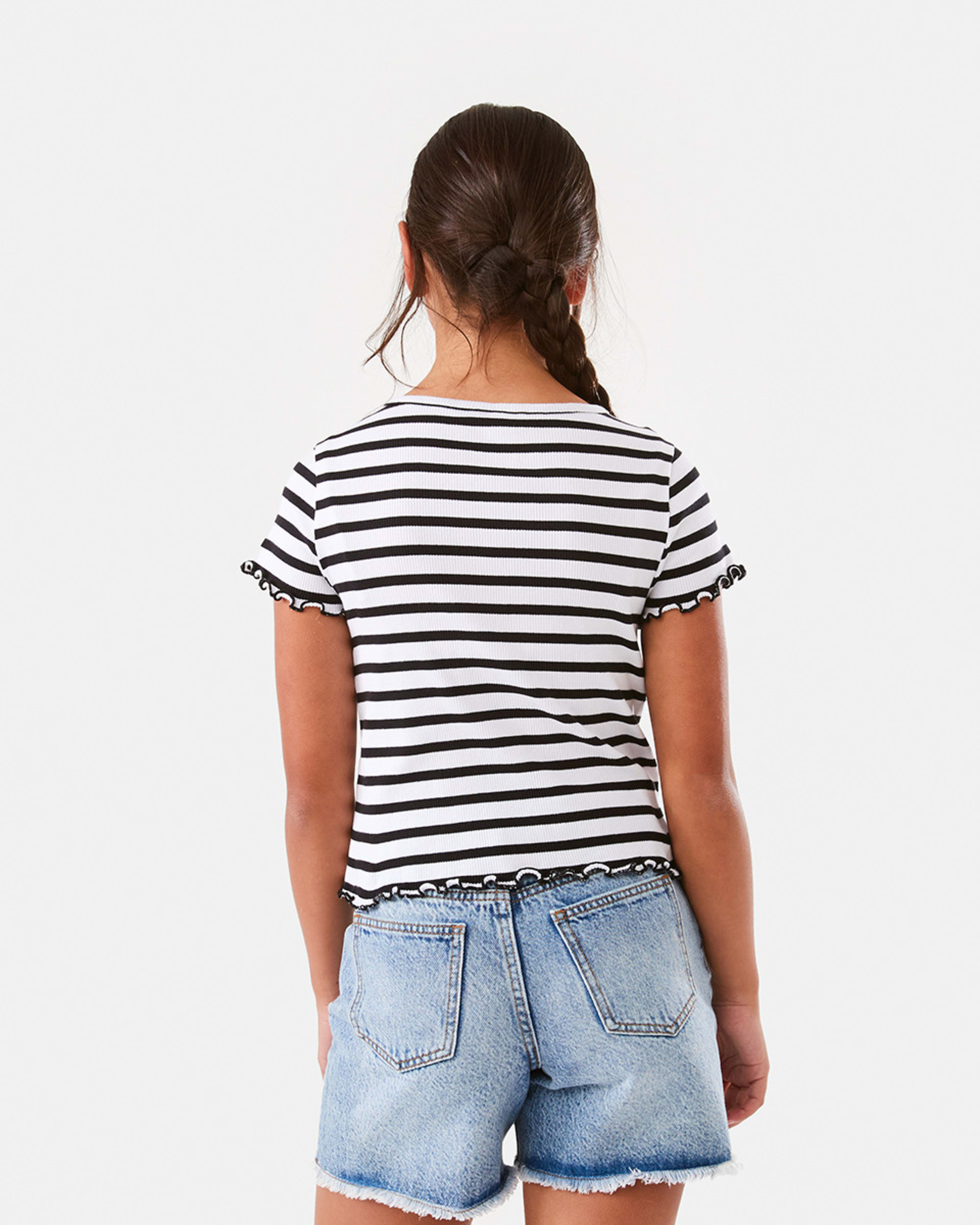 2 Ruched V-Neck Top Blk Stripe, 2 of 10