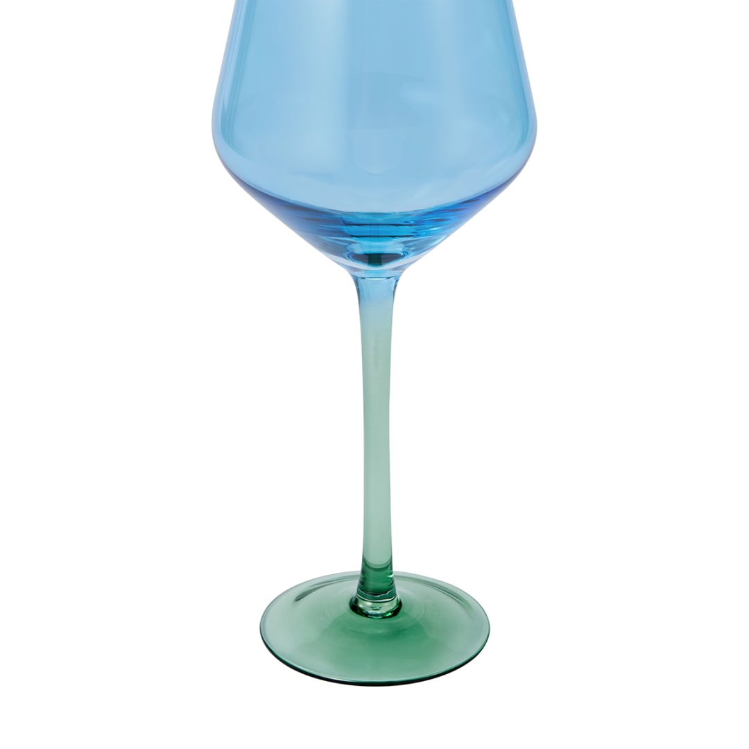 4 Two Tone Blue and Green Wine Glasses Kmart