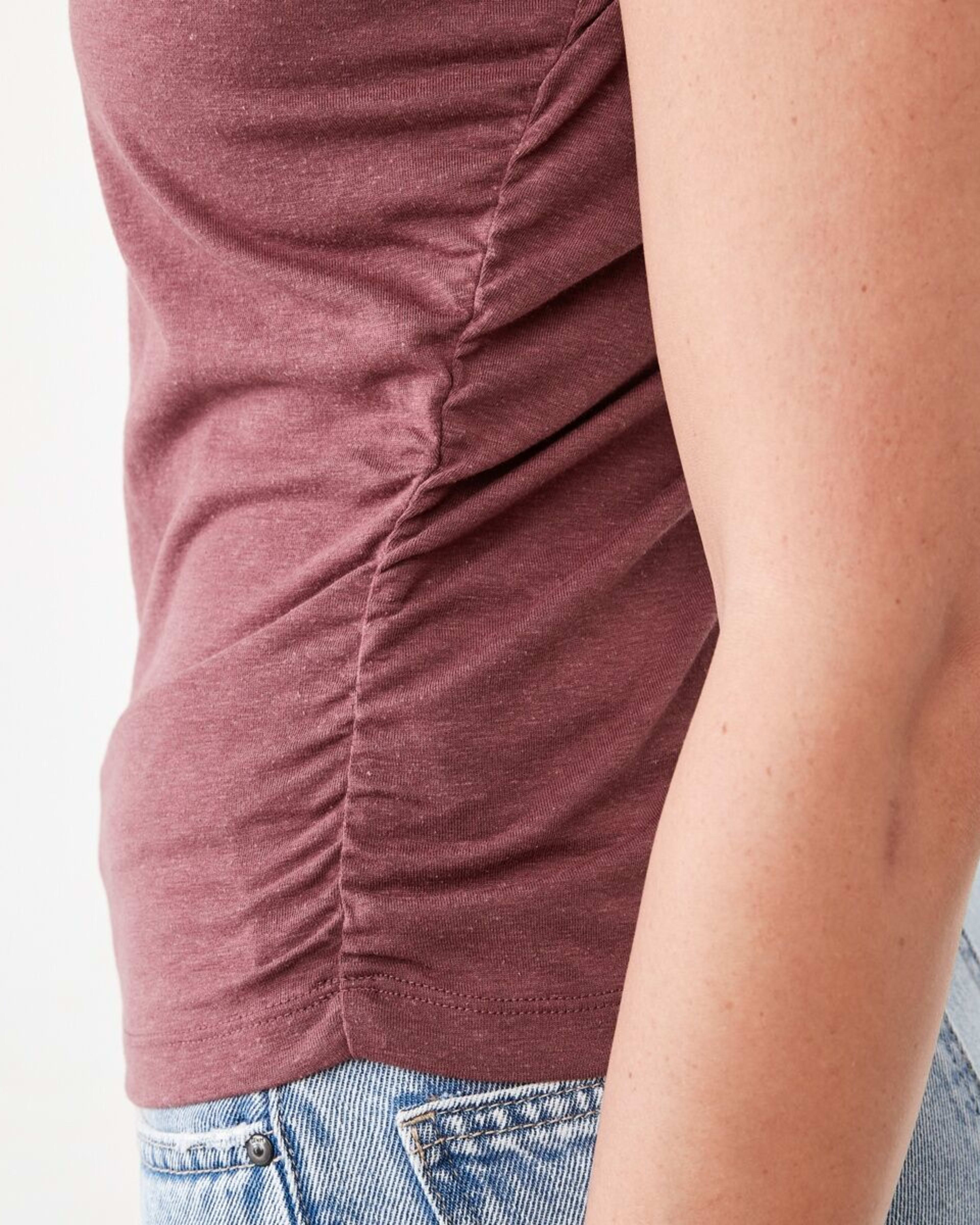 6 Short Sleeve Ruched Detail Top Berry, 6 of 6