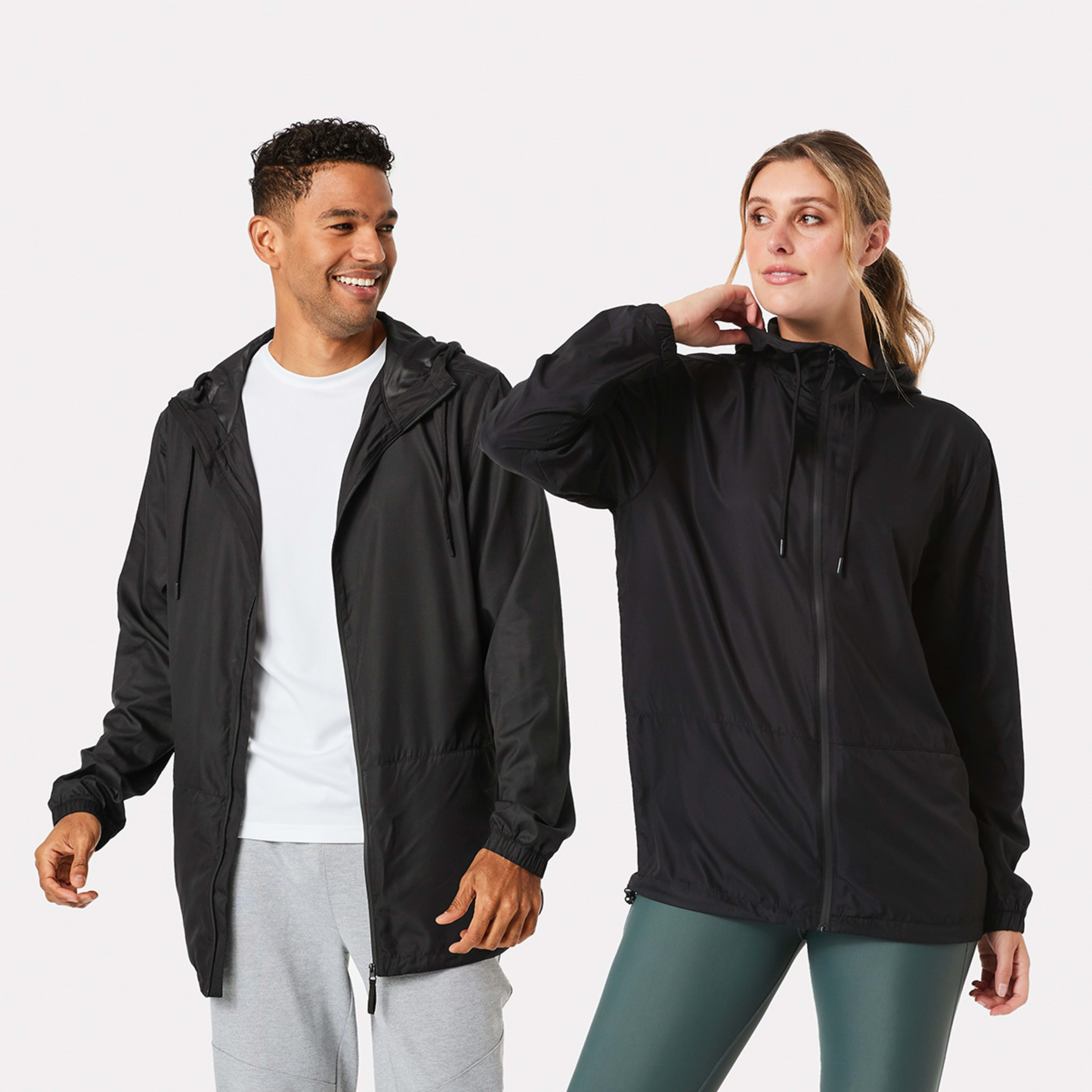 1 Active Unisex Packable Rain Jacket Black, 1 of 10