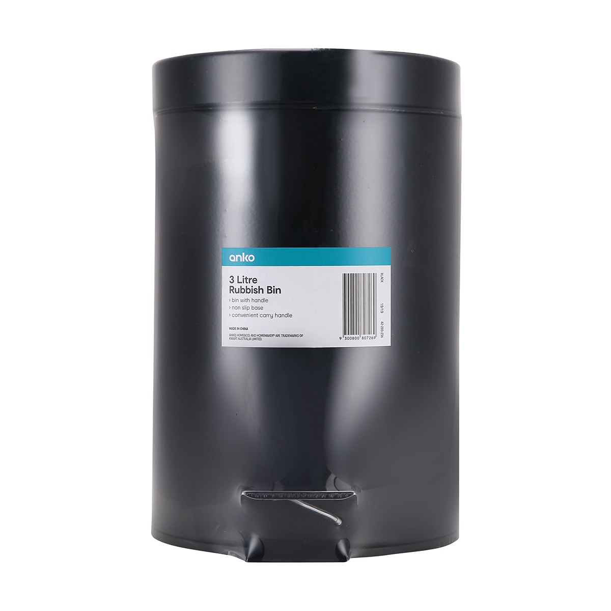 3L Rubbish Bin Black Kmart