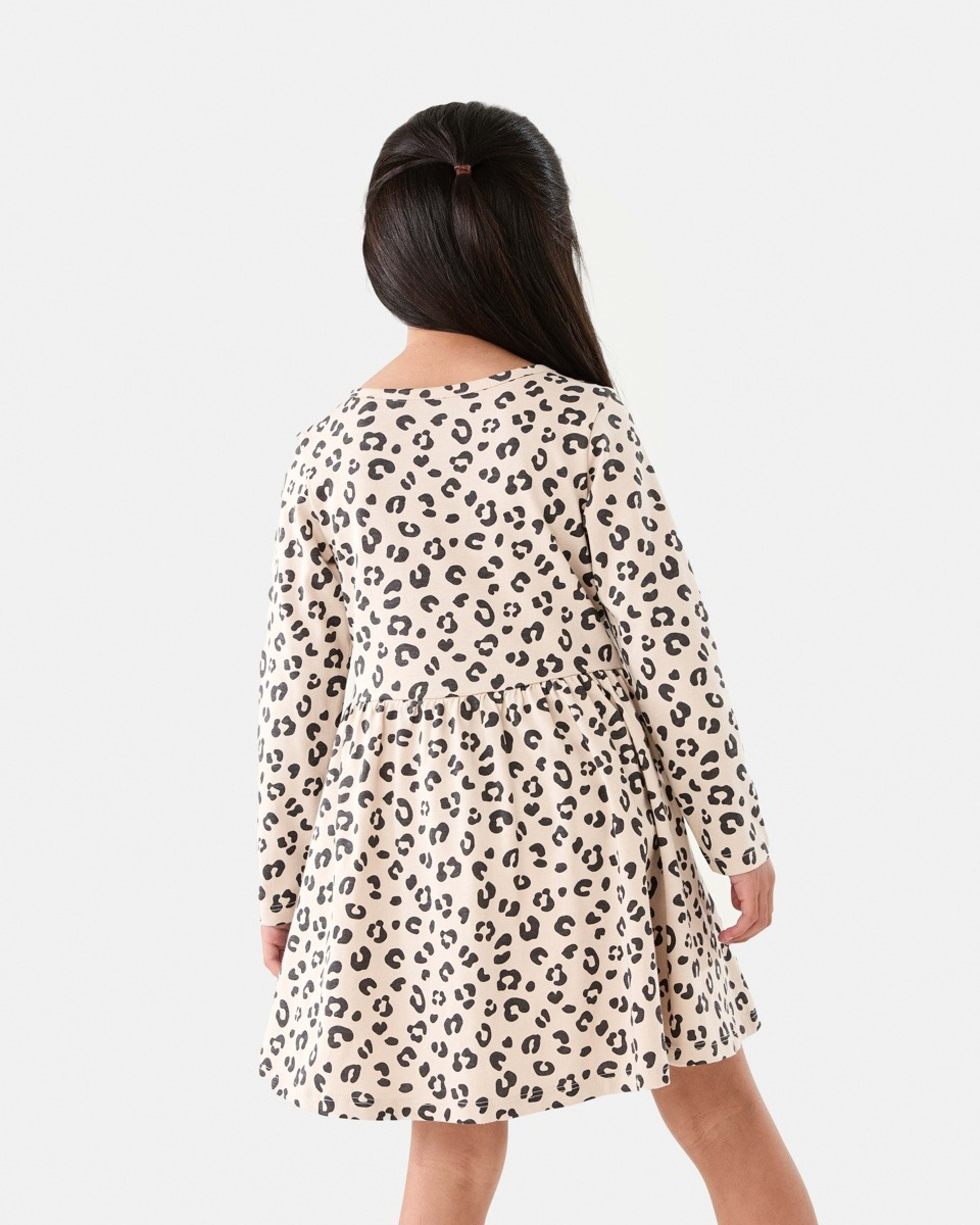 2 Long Sleeve Jersey Dress Leopard, 2 of 9