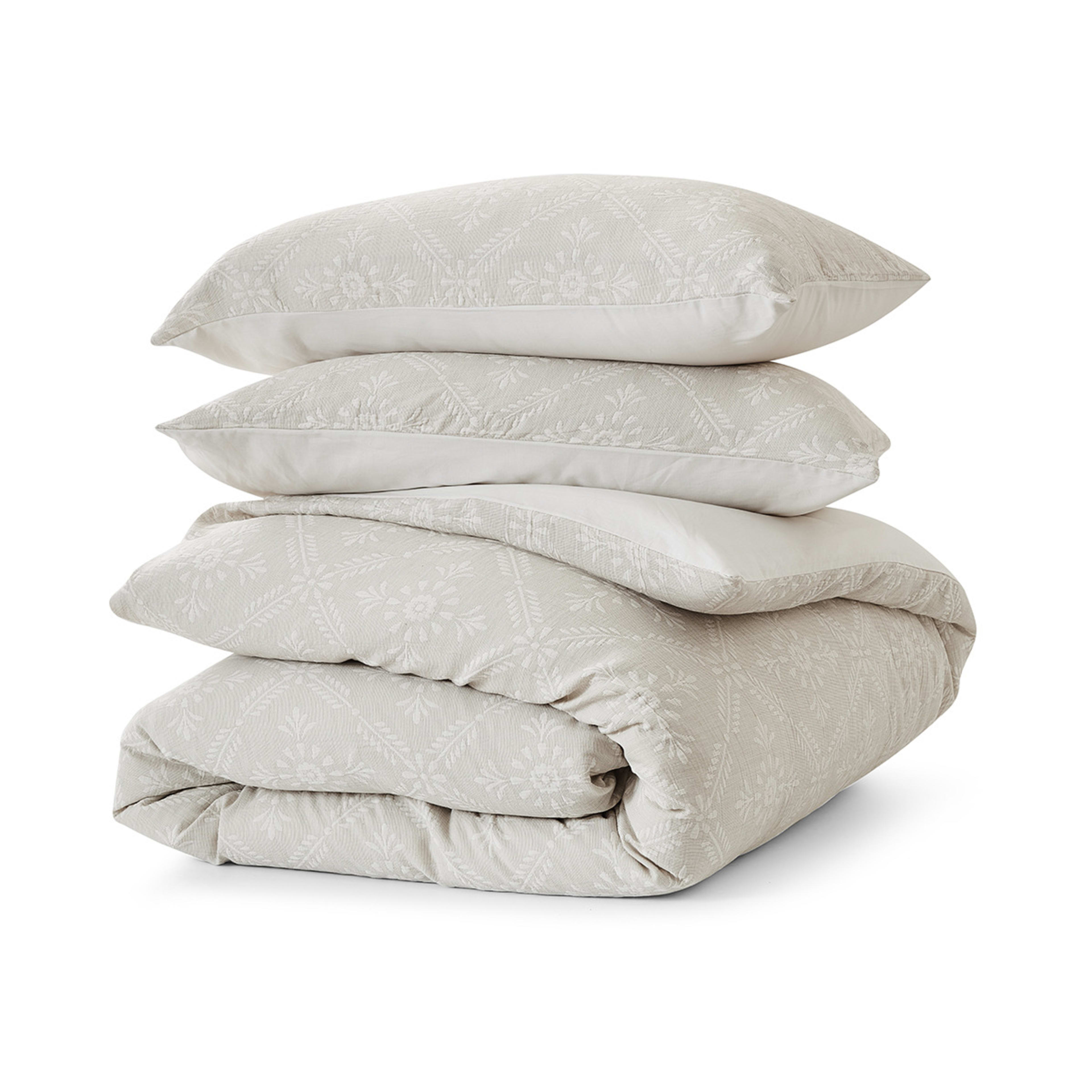 5 Sierra Cotton Quilt Cover Set - Double Bed, Beige, 5 of 6