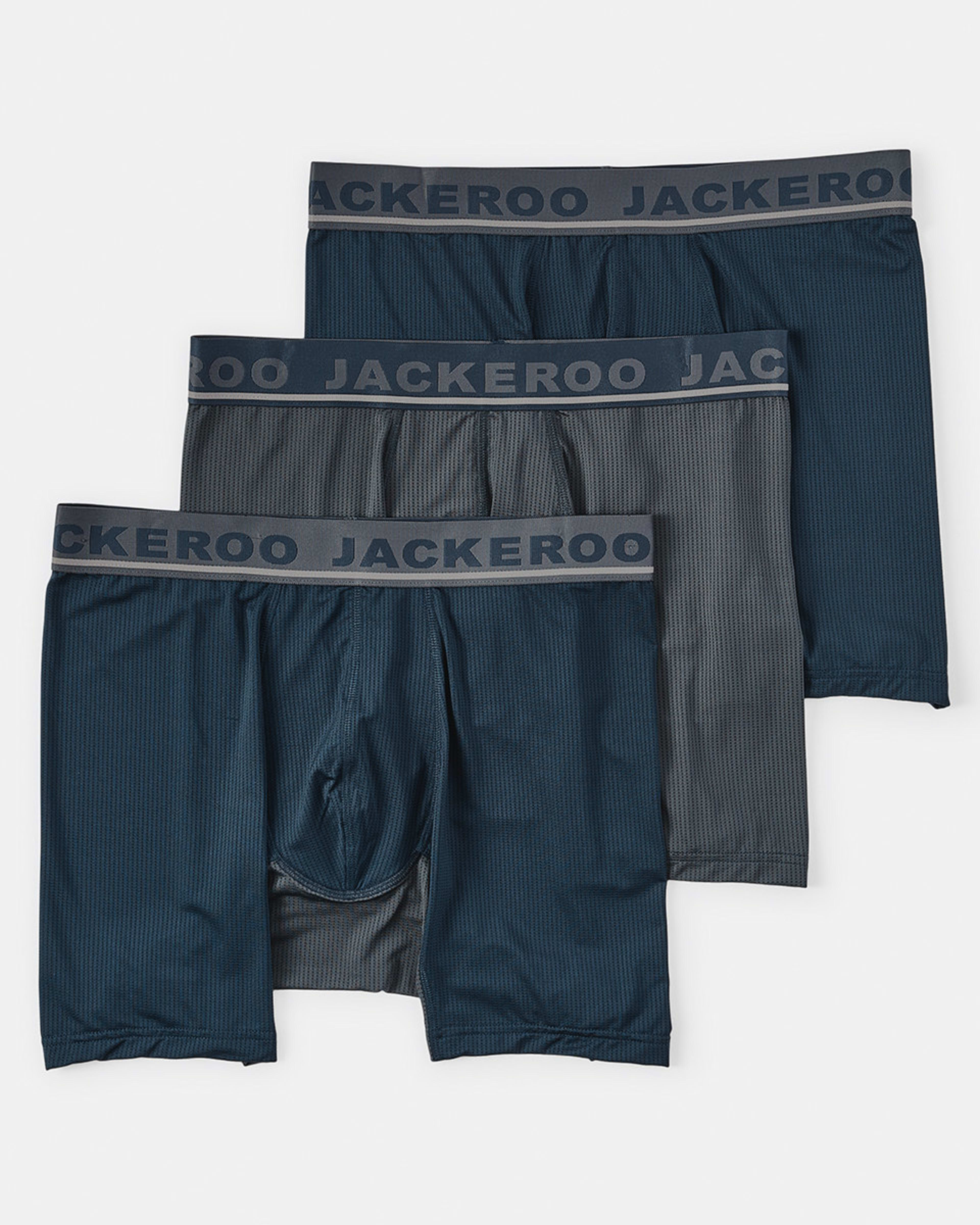 1 3 Pack Jackeroo Mid Length Mesh Trunks NAVY