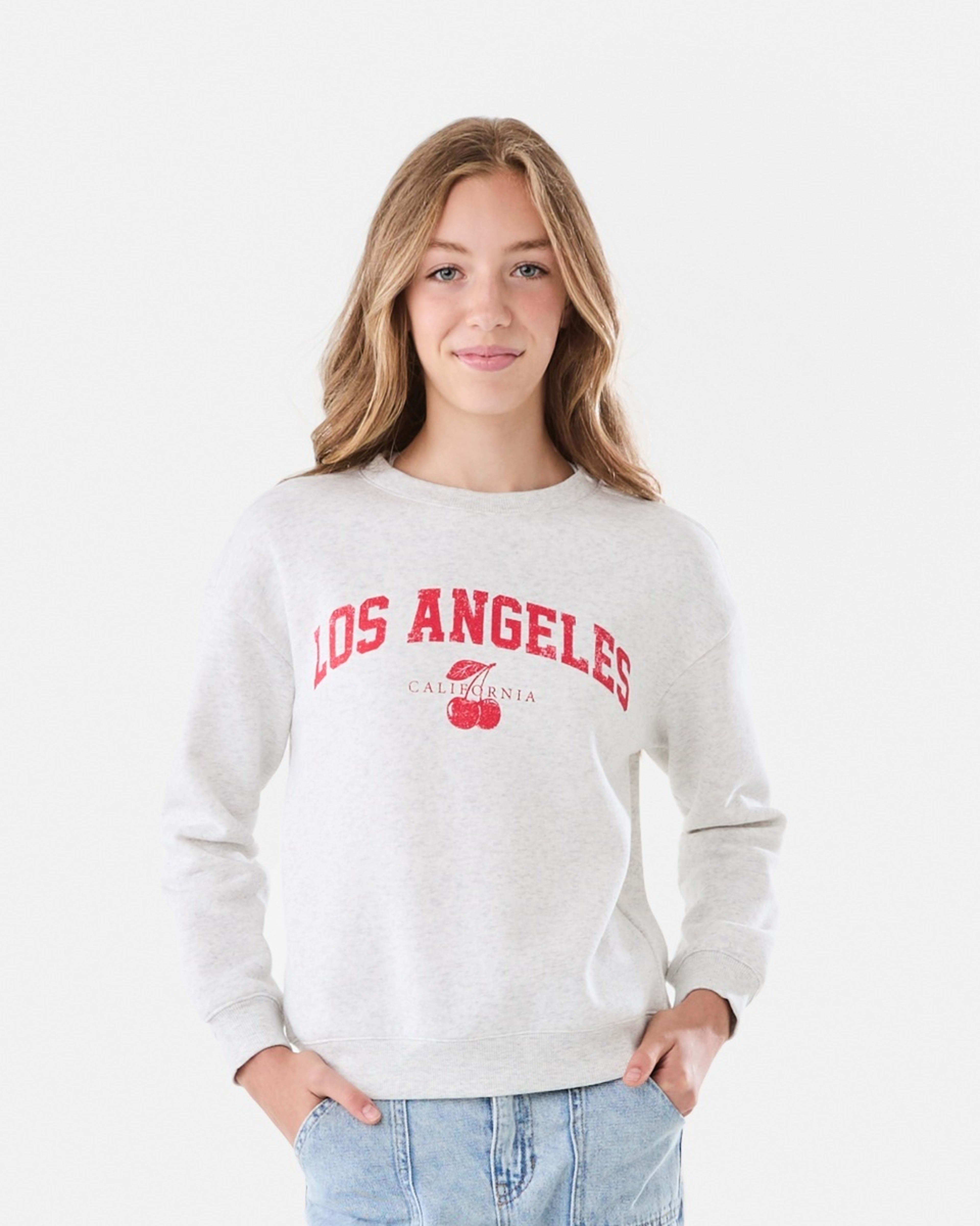 1 Print Crew Neck Sweatshirt La California White Marle