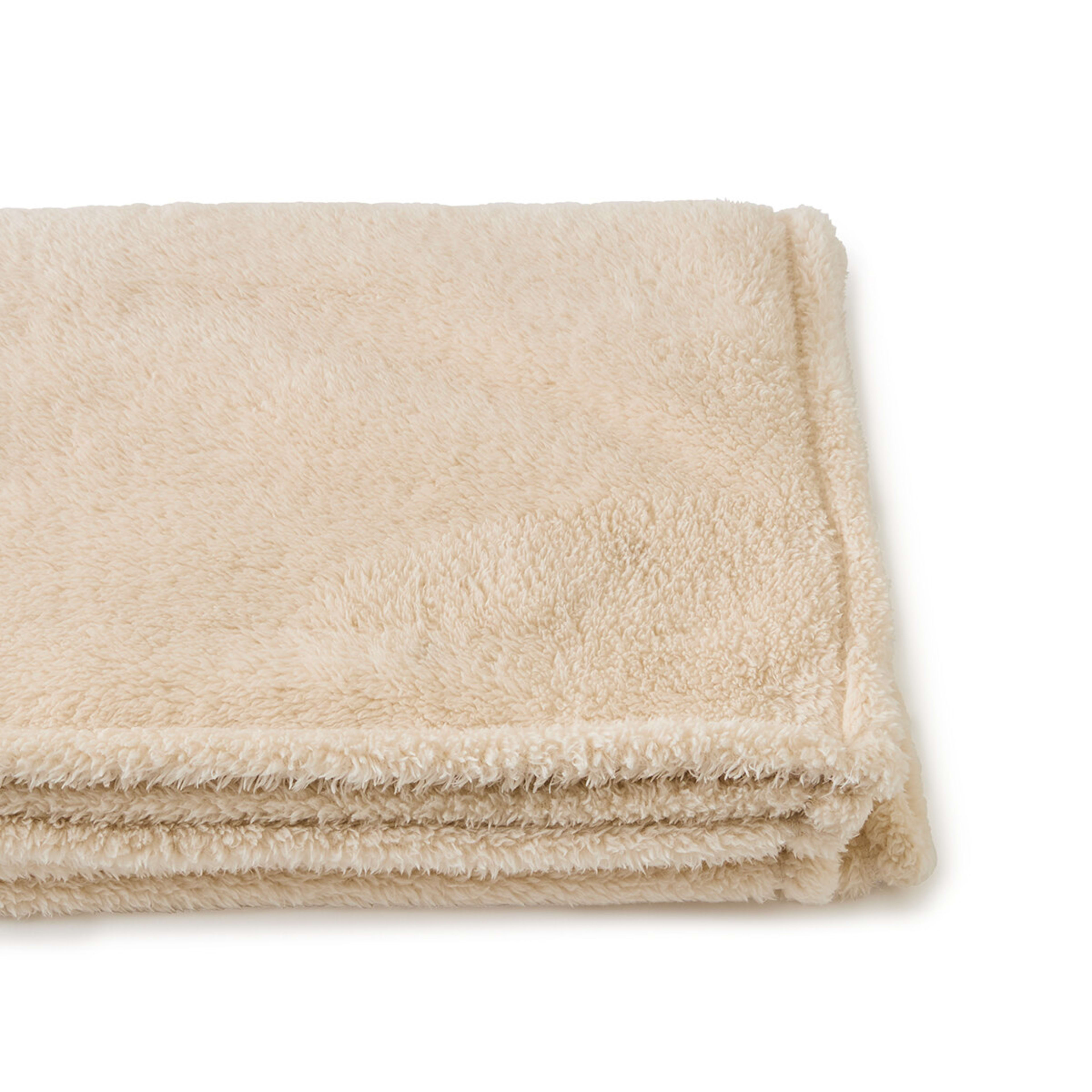 6 Teddy Fleece Throw - Natural, 6 of 6