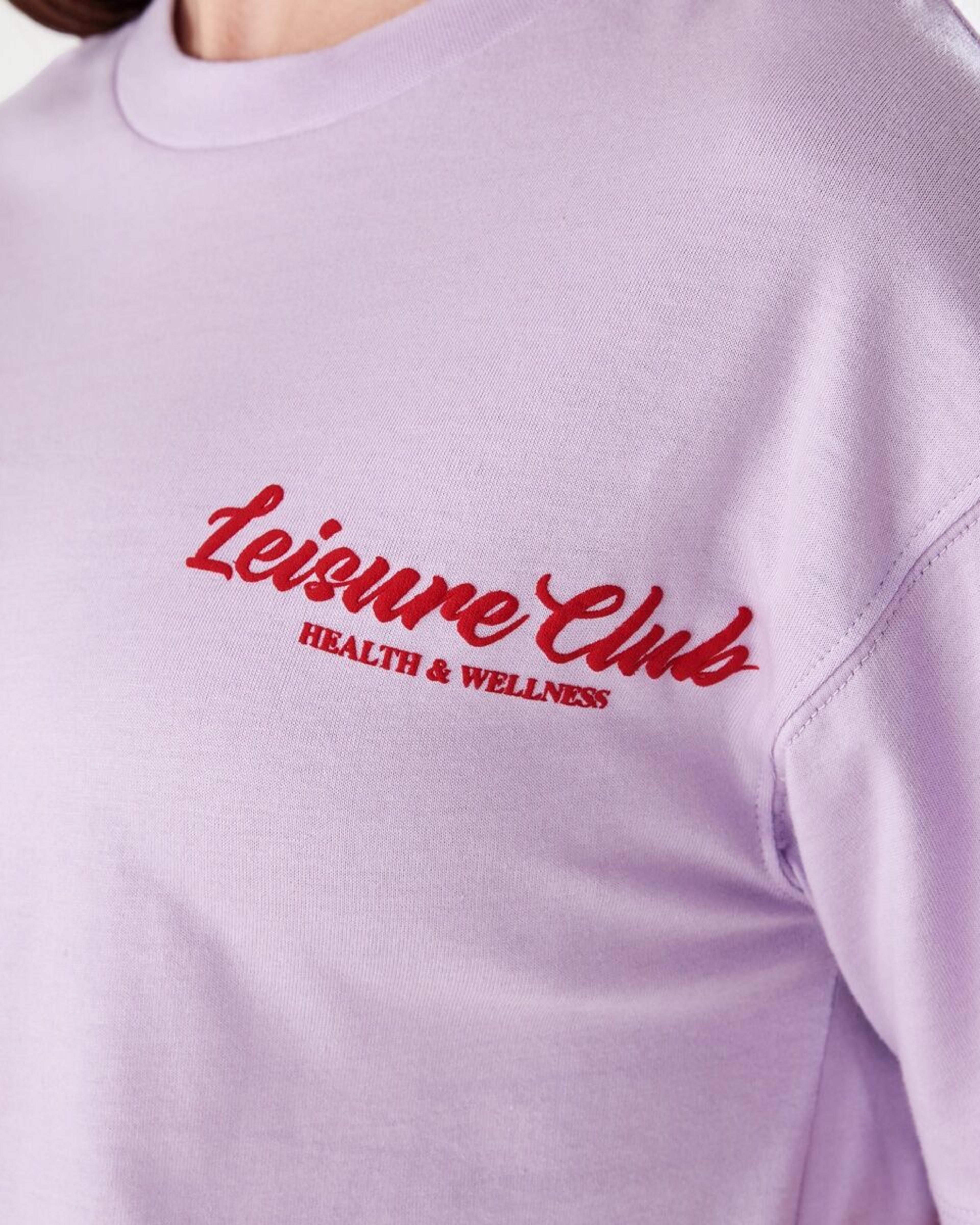 4 Short Sleeve Cropped Print T-shirt LEISURE CLUB PASTEL LILAC, 4 of 8