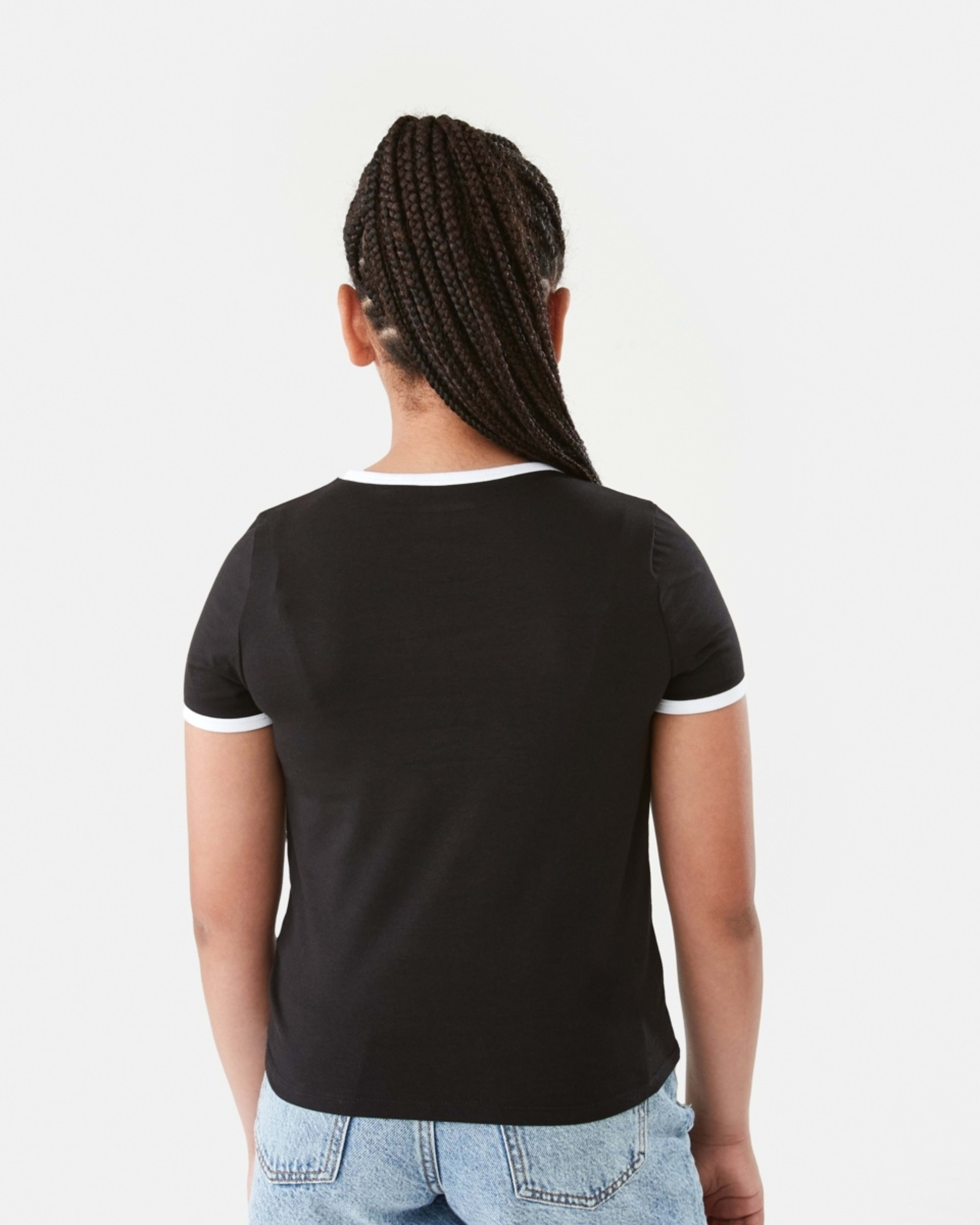 2 Short Sleeve Ringer T-shirt Manifest Butterfly Black, 2 of 9